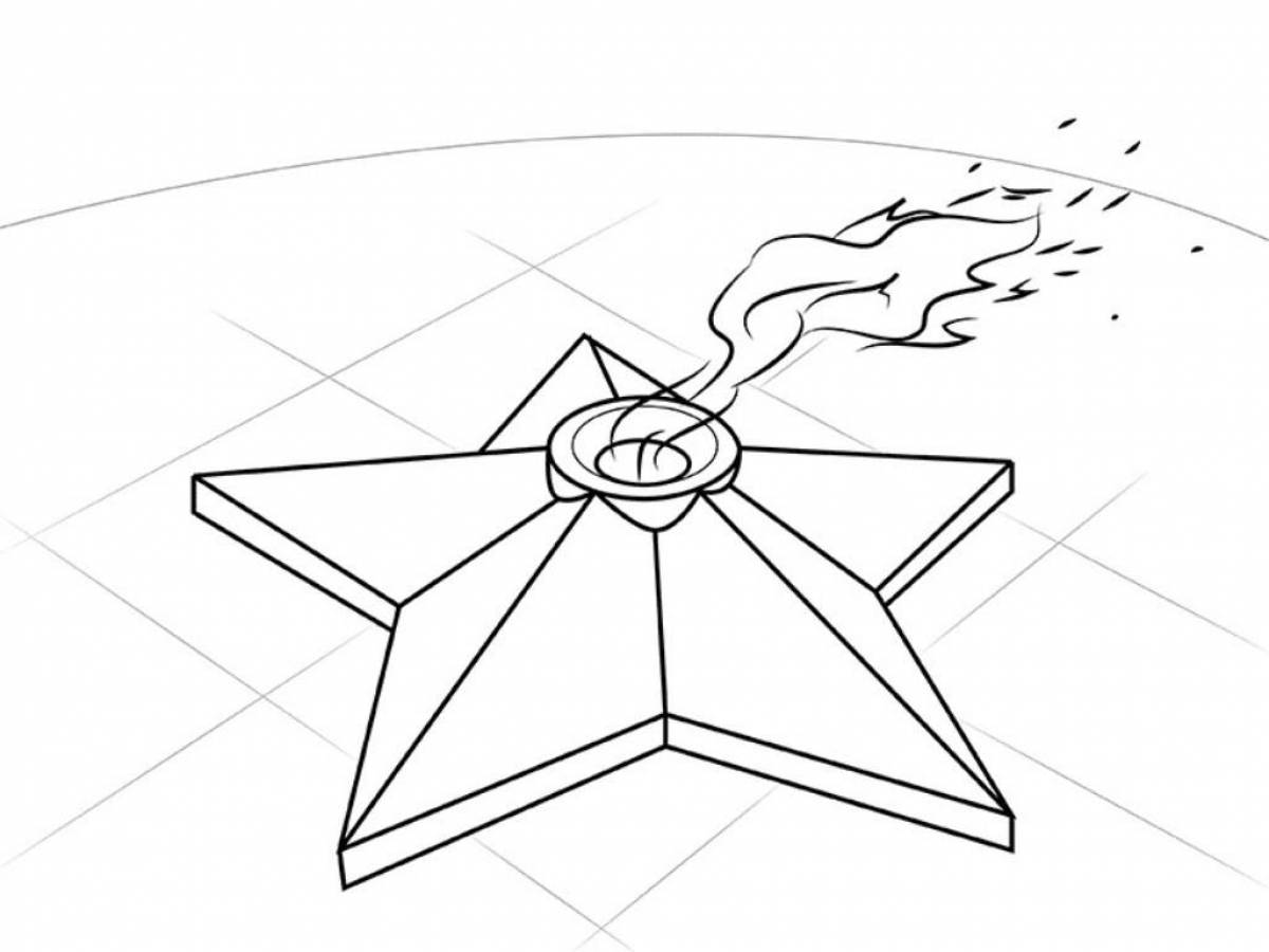 Glitter eternal flame coloring page