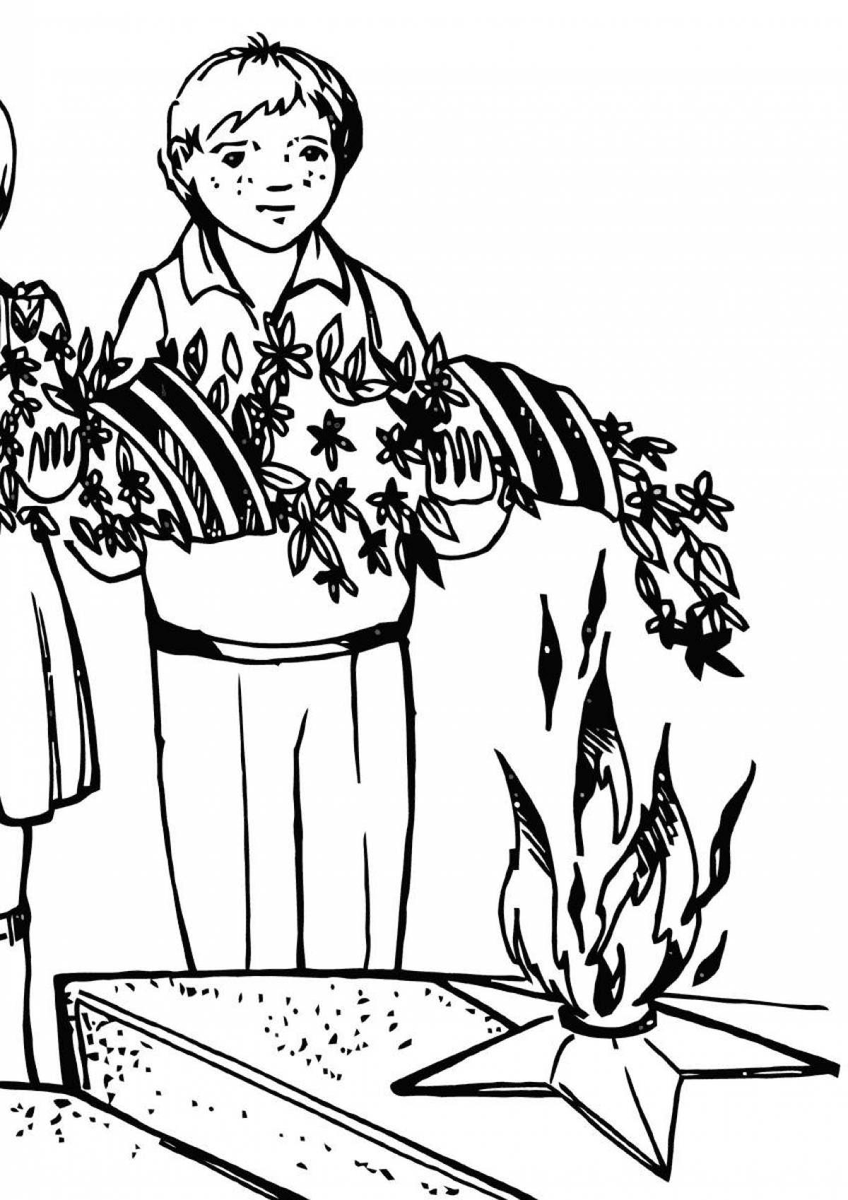 Coloring page flickering eternal flame