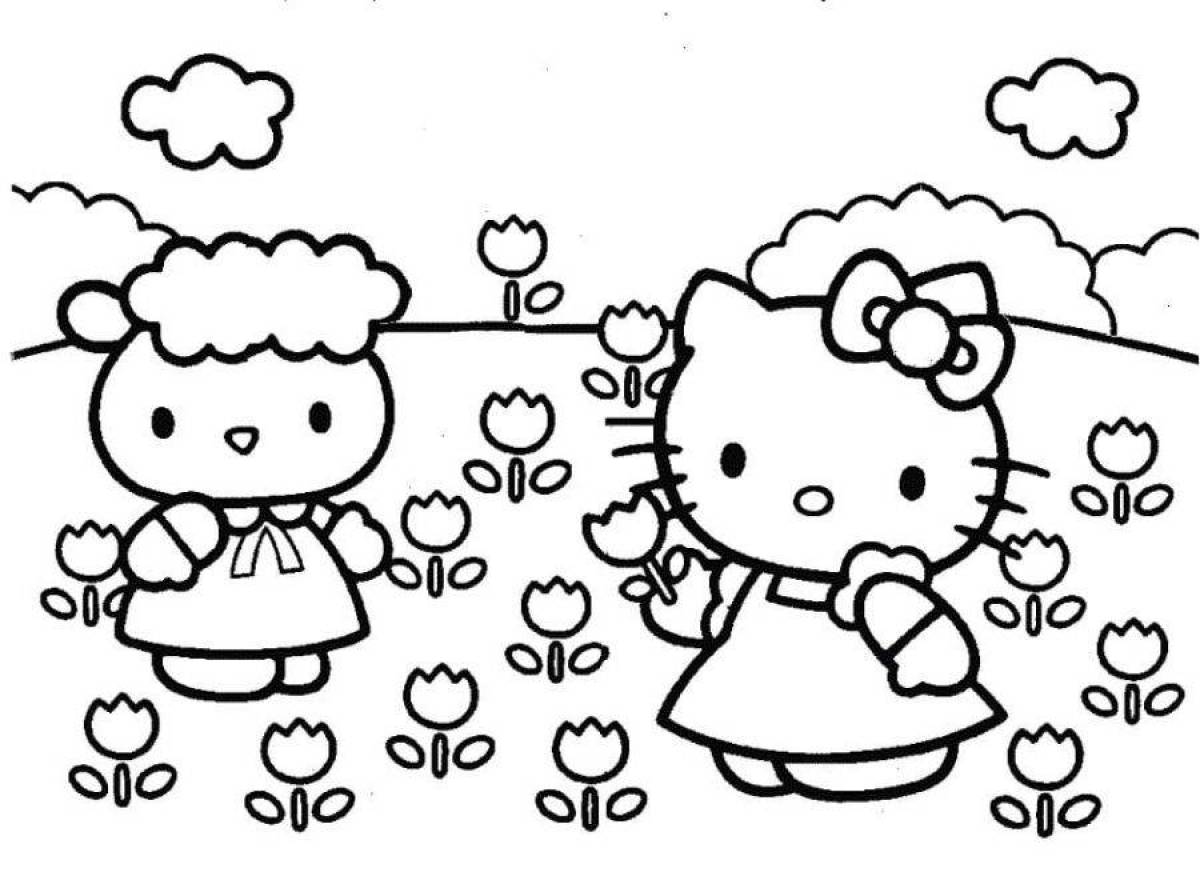 Charming hello kitty with clothes