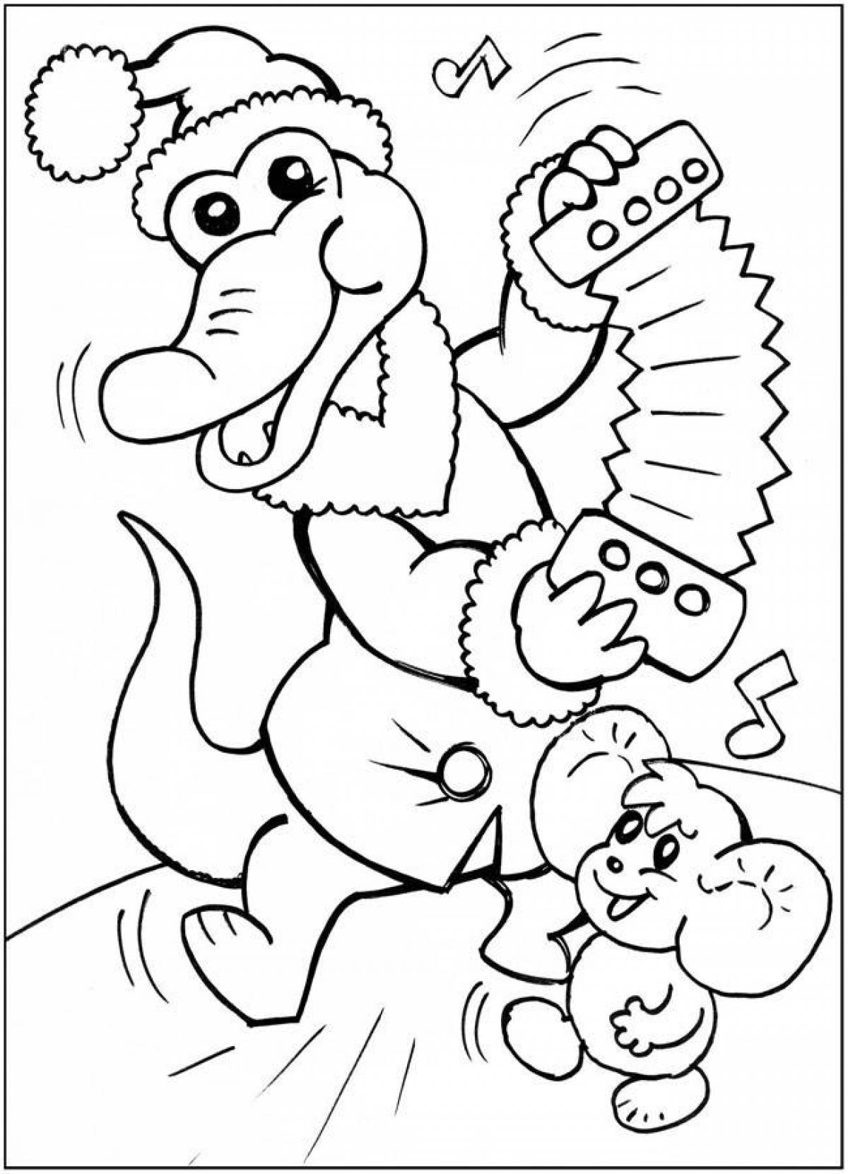 Fun coloring Cheburashka and gene
