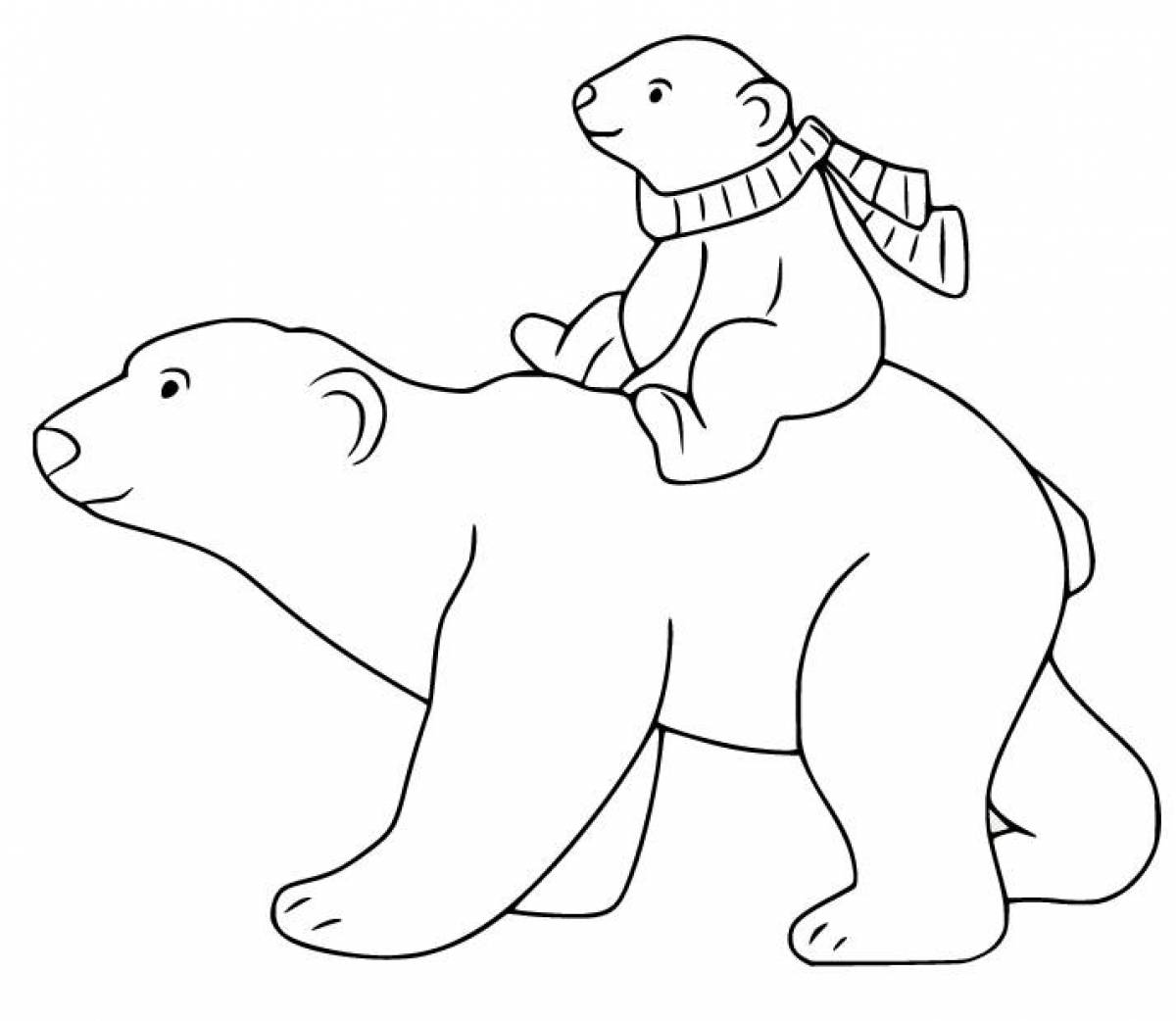 Fun polar bear coloring book for kids