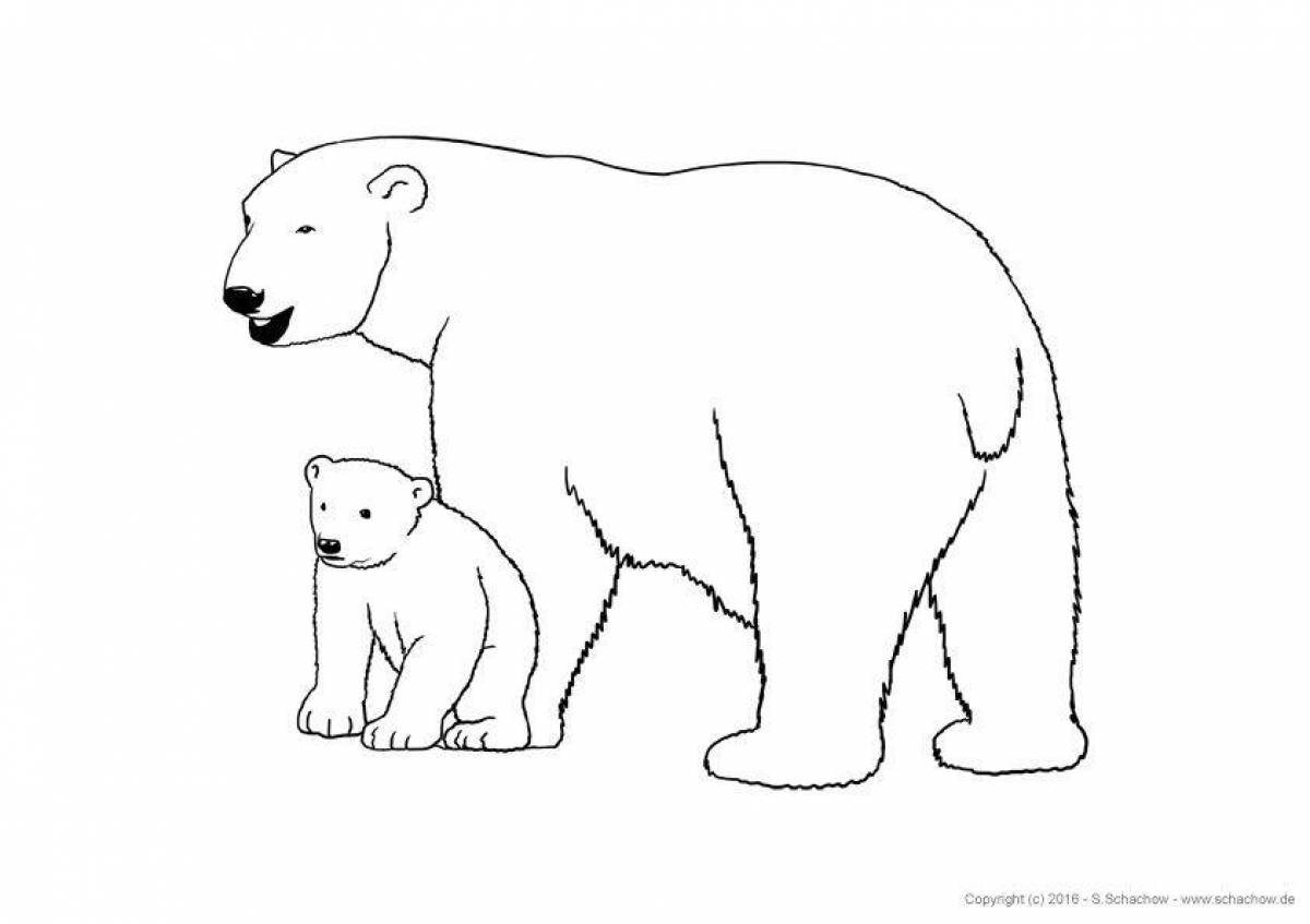 Cheerful polar bear coloring for children