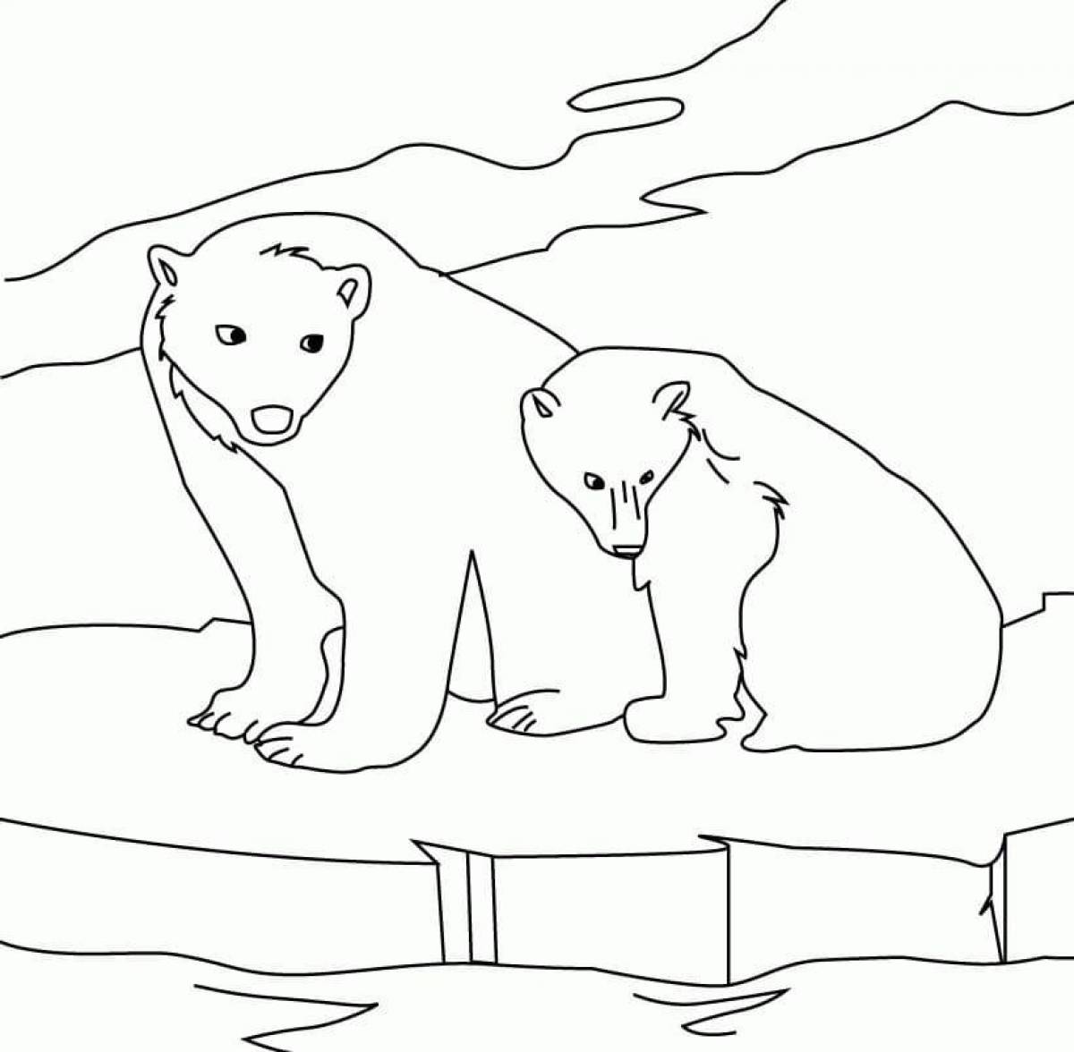 Восхитительные раскраски белого медведя для детей