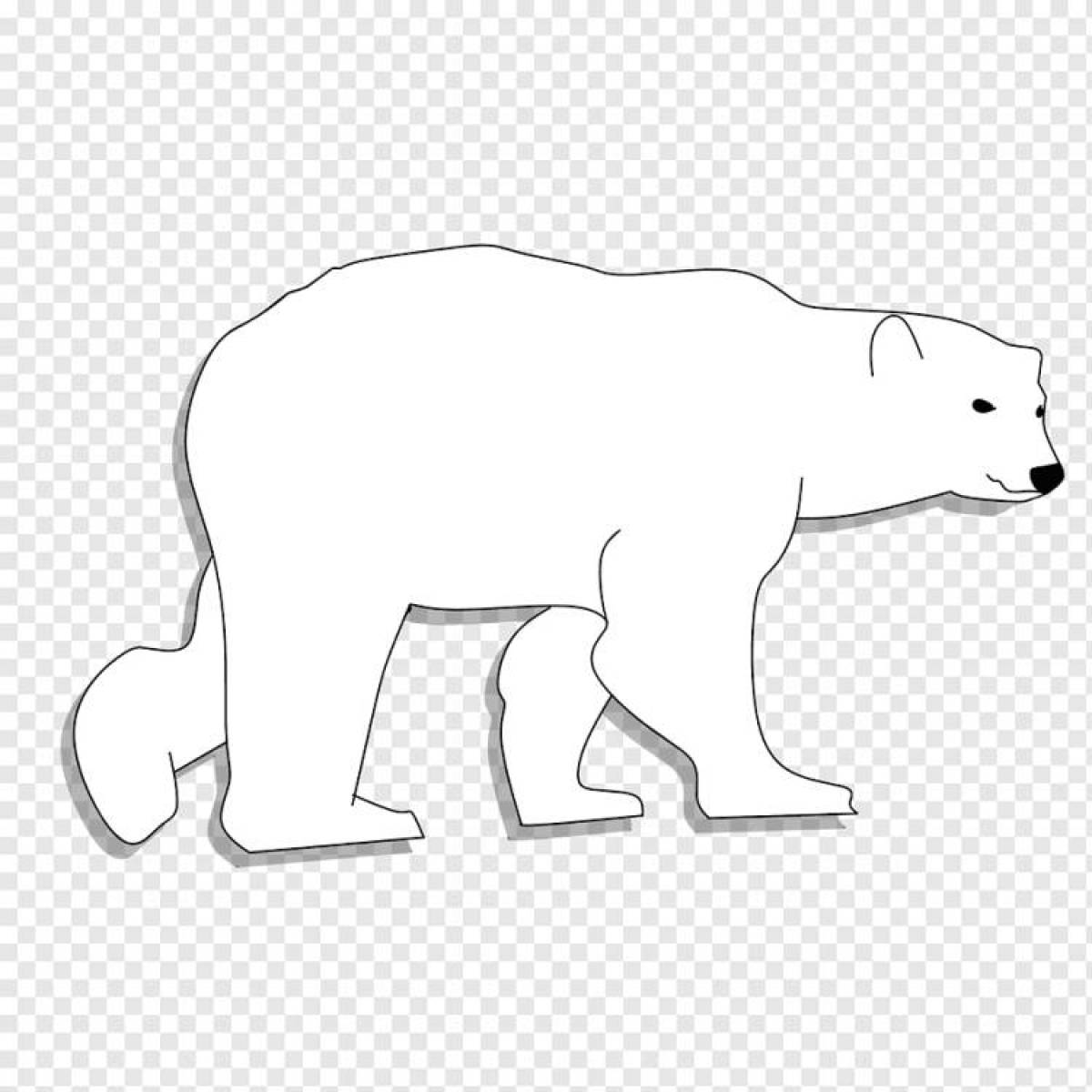 Раскраска великолепный белый медведь для детей
