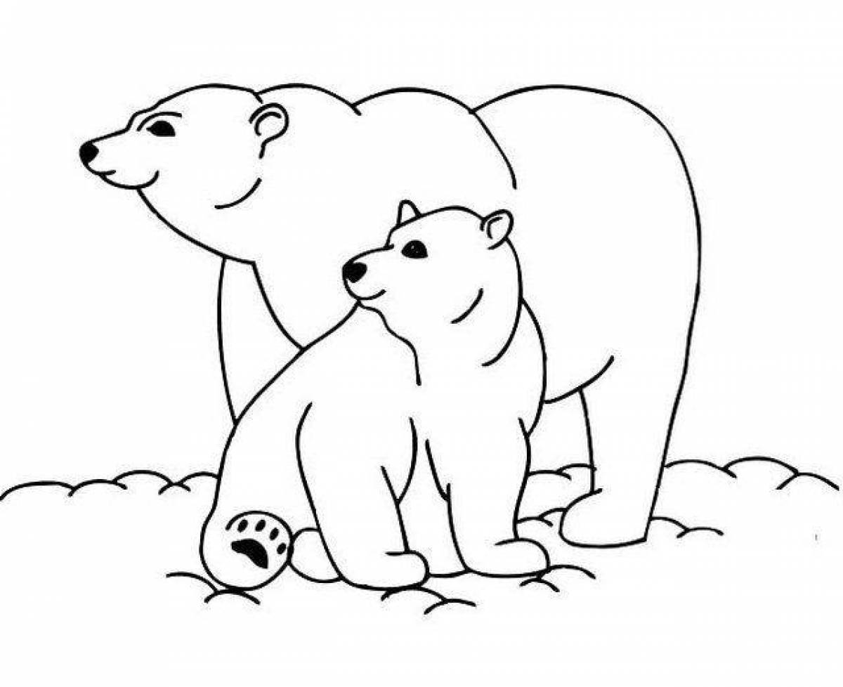 Coloring polar bear for kids