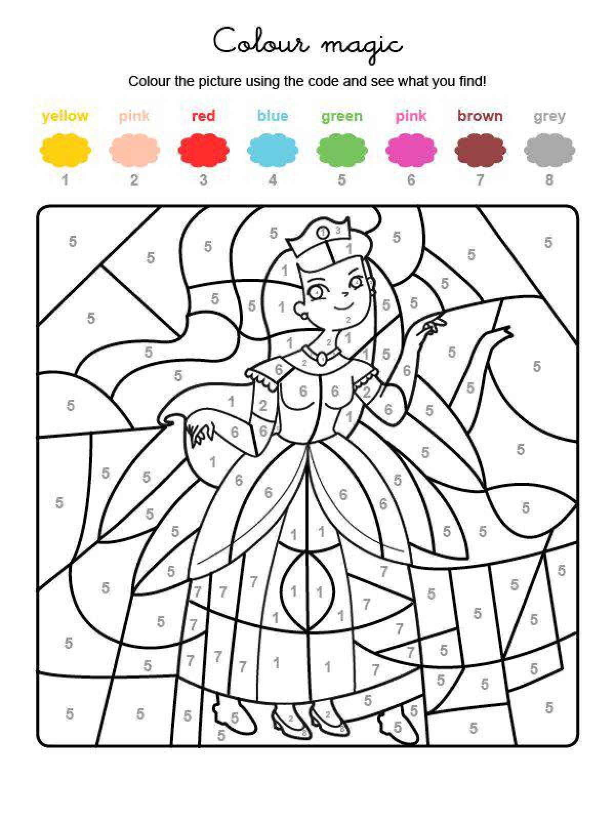 Wonderful coloring by numbers for girls