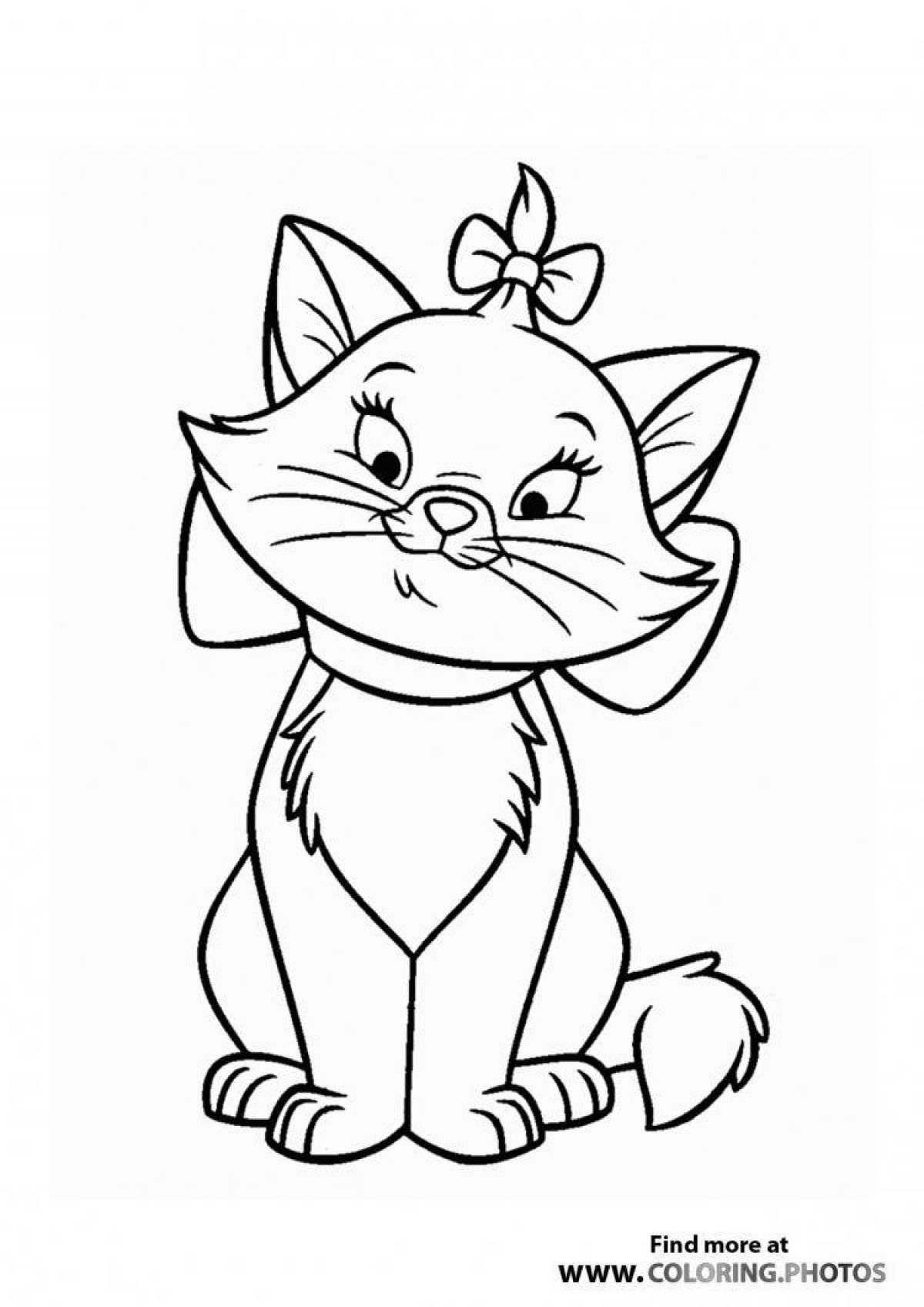 Adorable pussy coloring page