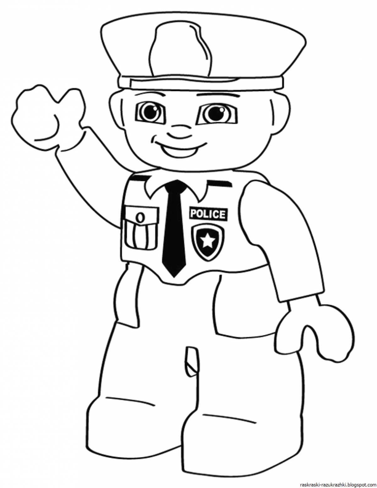Bright coloring policeman