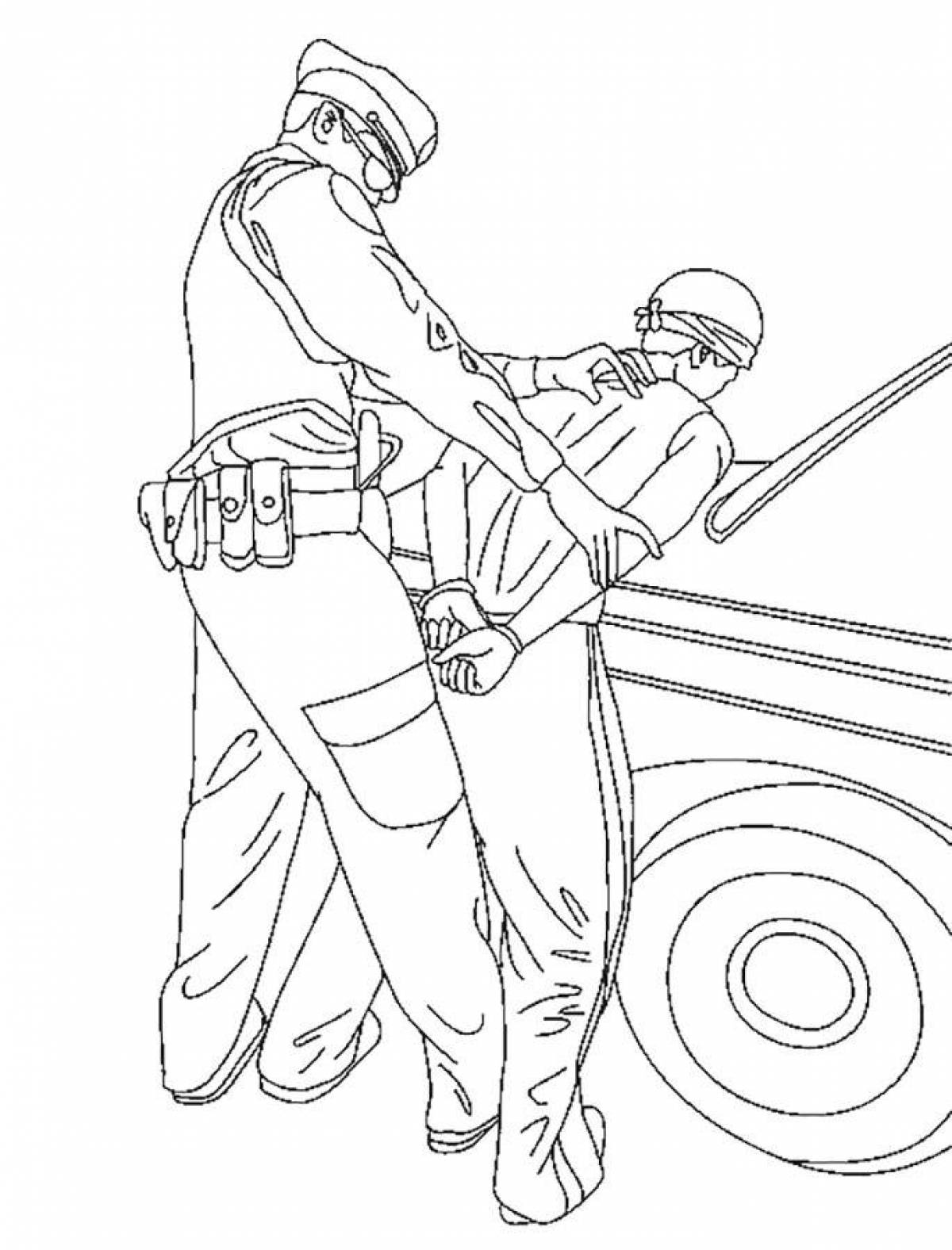 Coloring exquisite policeman