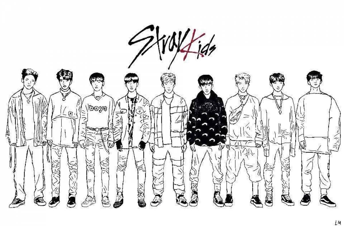 Stray kids shimmery coloring book