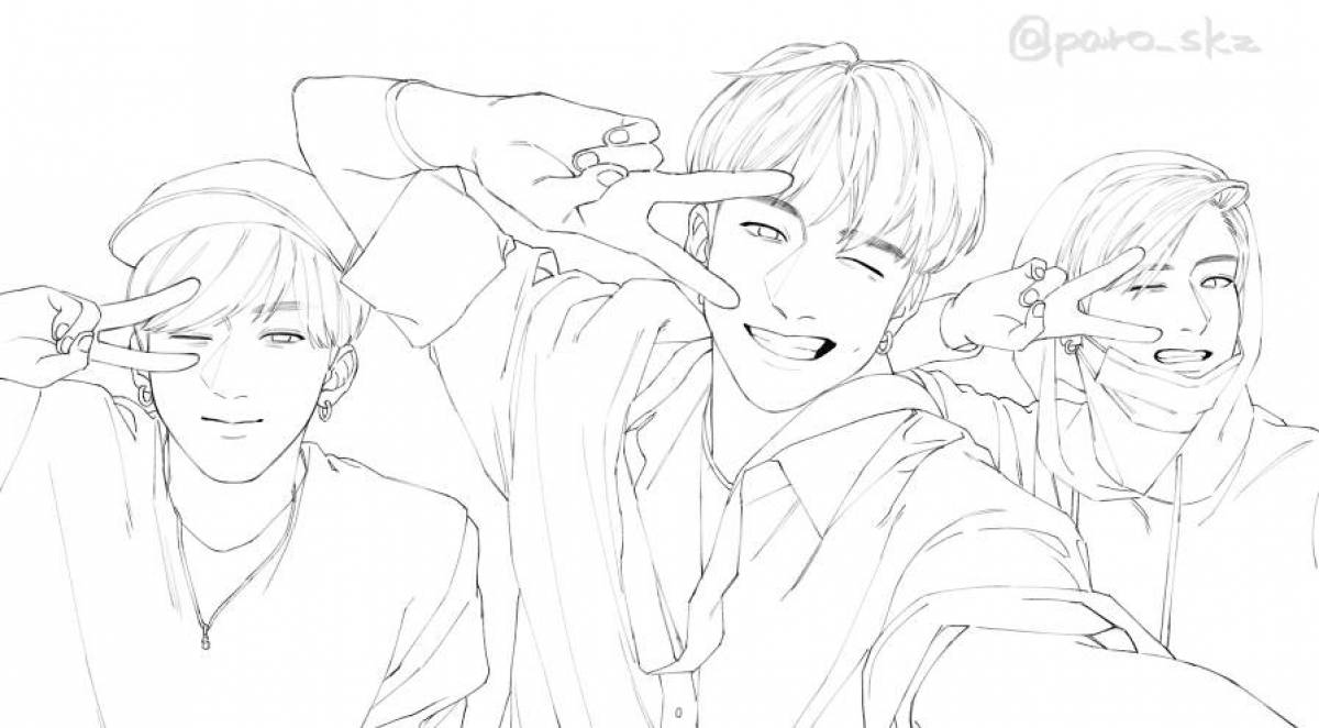Color-bright stray kids coloring page