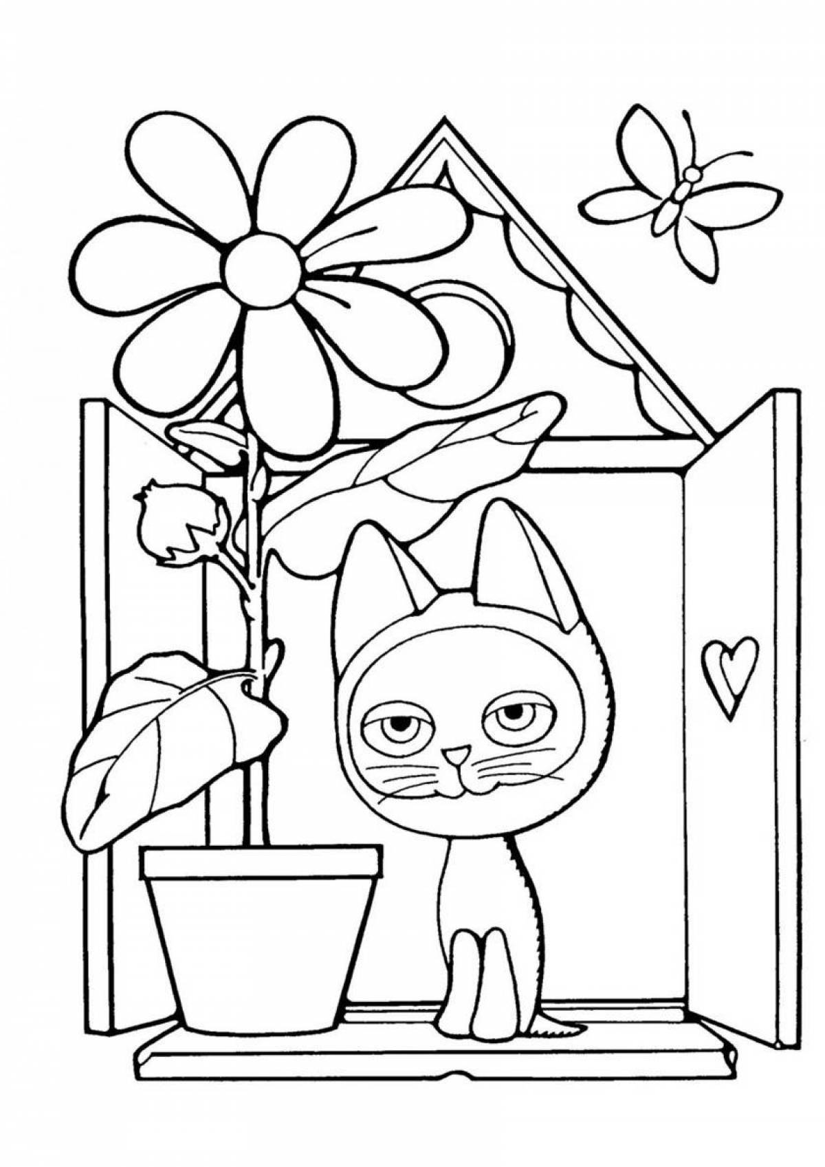 Funny kitten coloring book