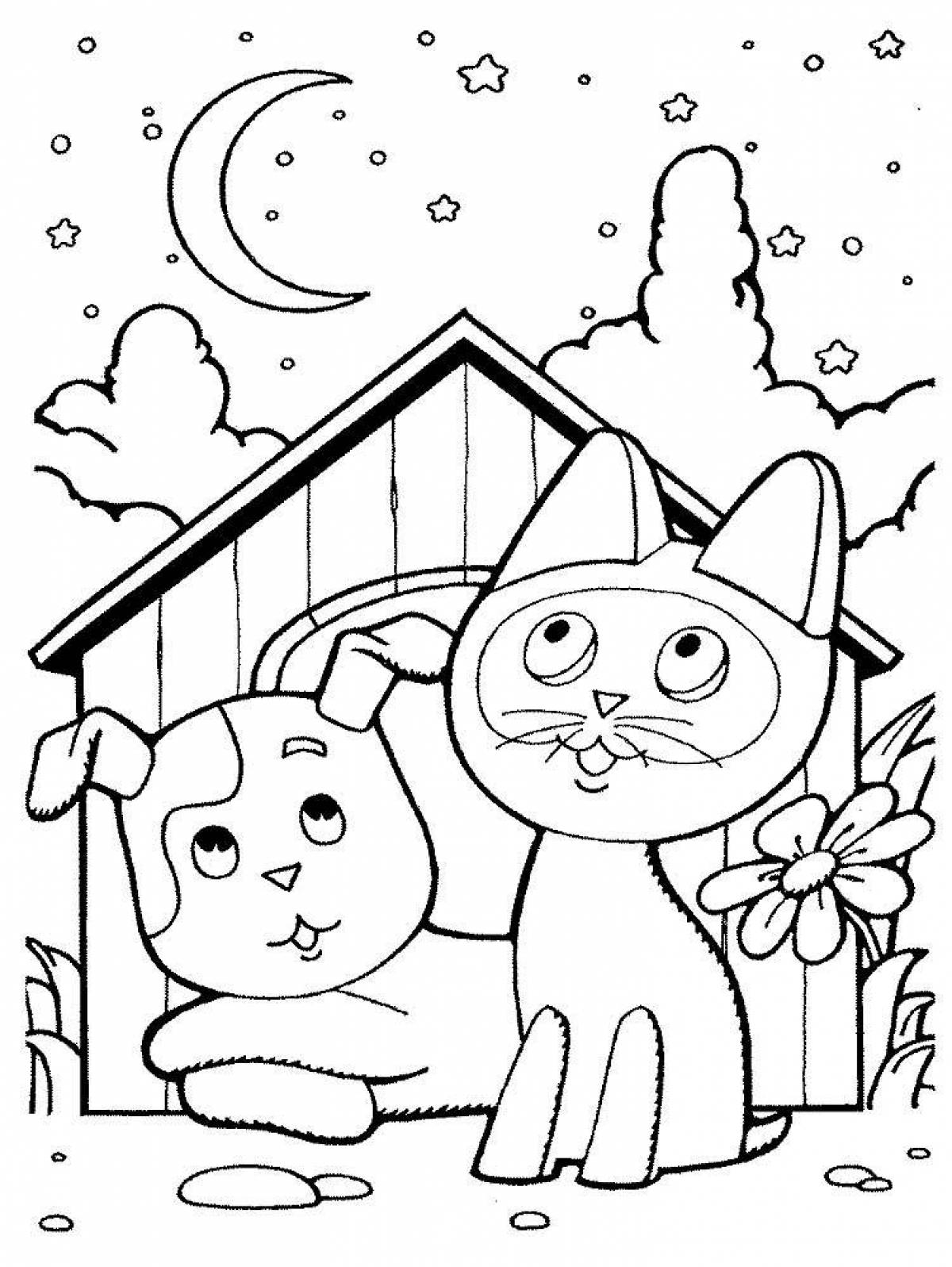 Animated kitten coloring page