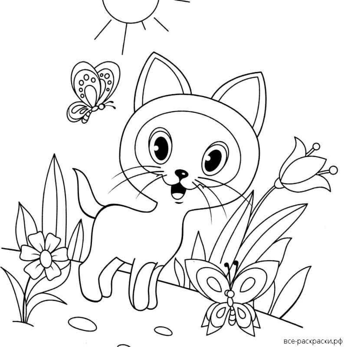 Peppy kitten coloring page