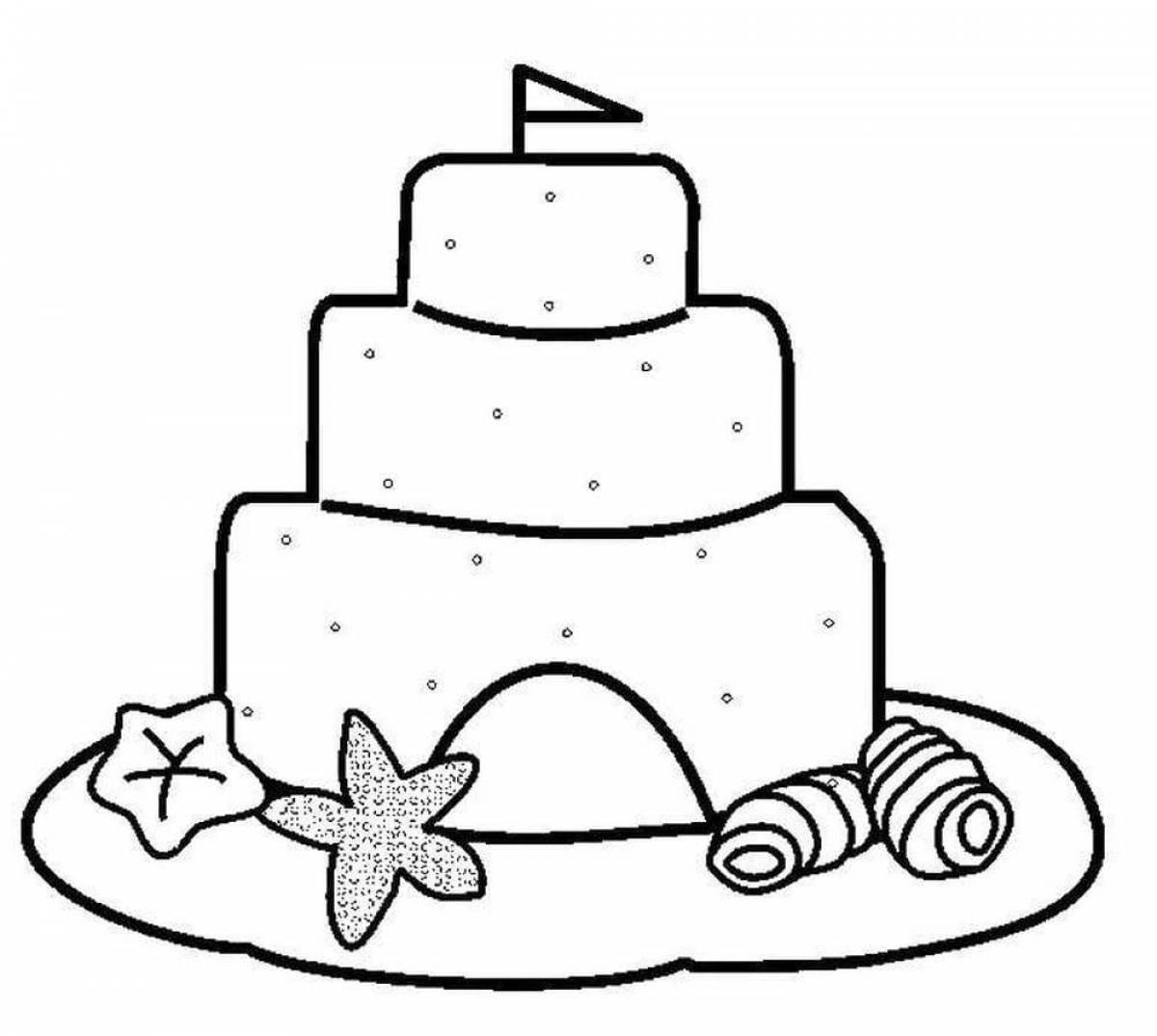 Sweet cake coloring book for kids