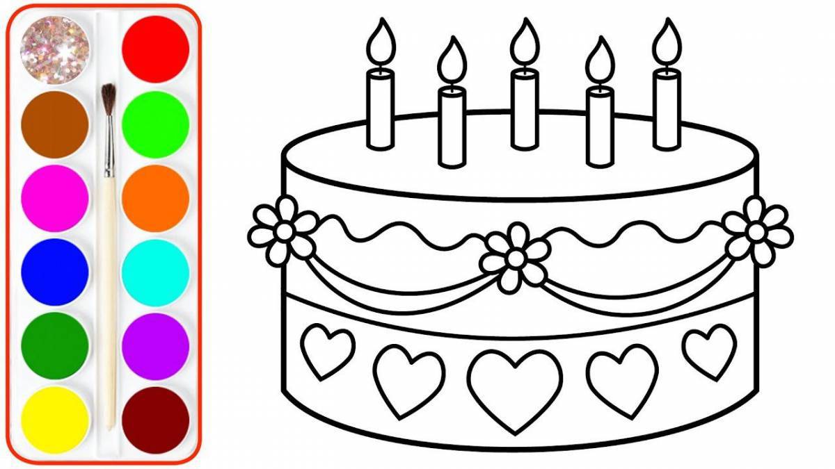 Coloring cake for kids