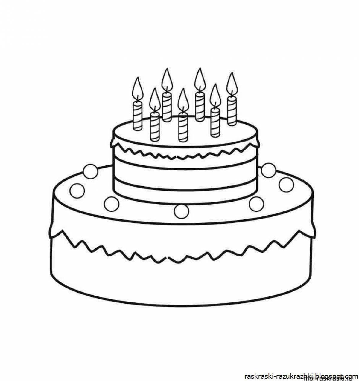 Gorgeous cake coloring book for kids