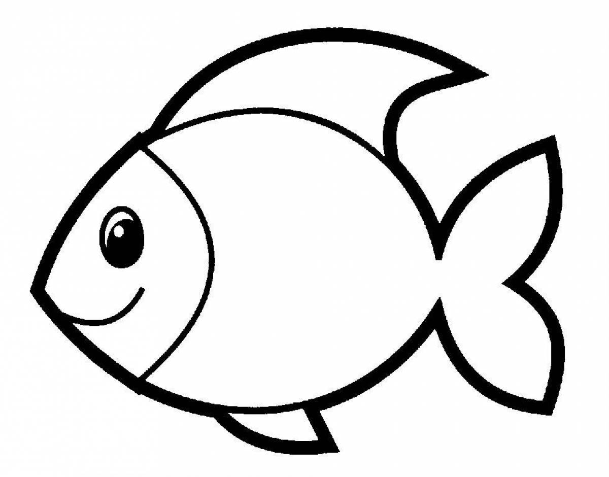 Красочная страница раскраски рыб для детей
