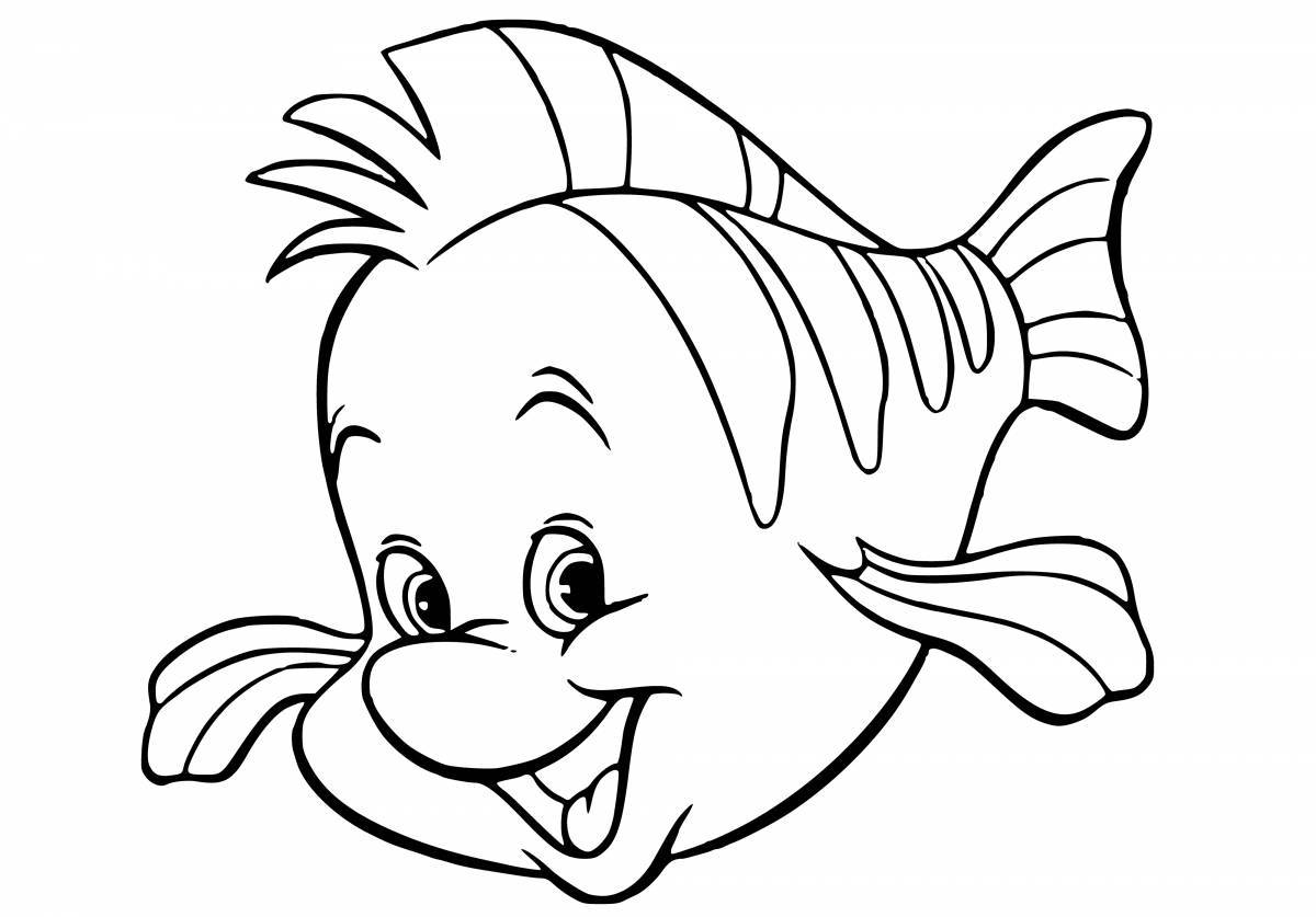 Impressive fish coloring page for kids