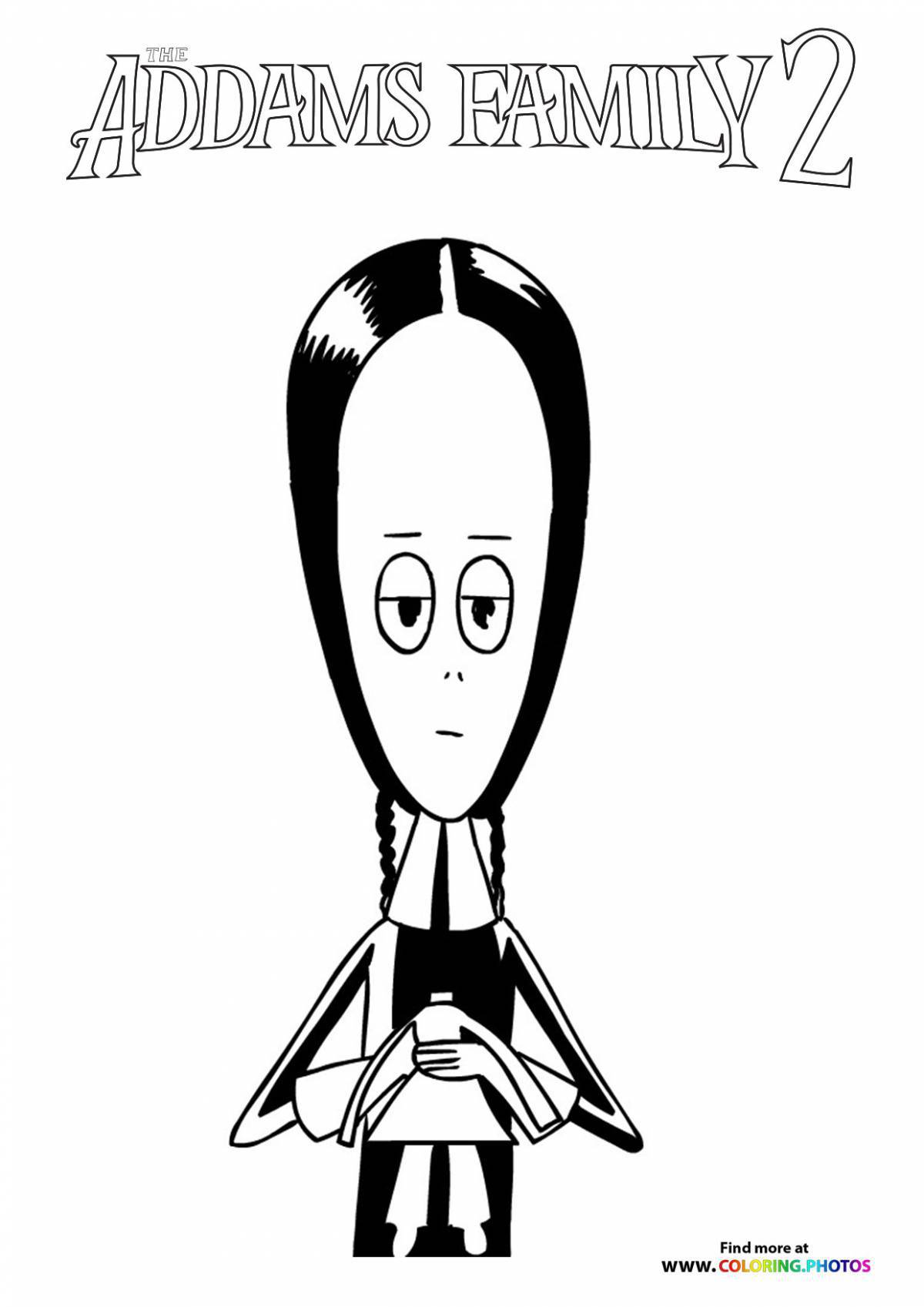 Addams Charming Wednesday Coloring Page