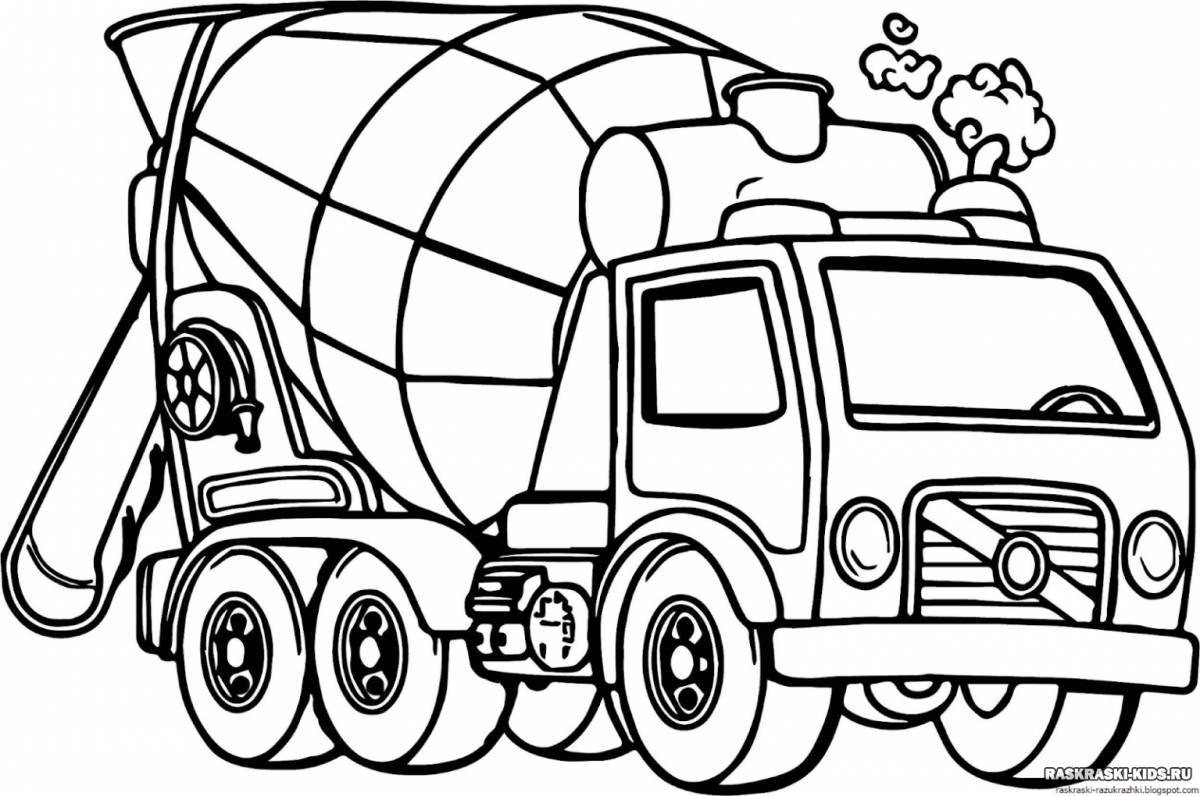 Colorful car coloring book for 4-5 year olds
