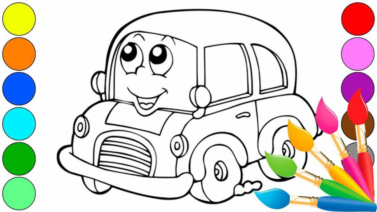 Fun car coloring for 4-5 year olds