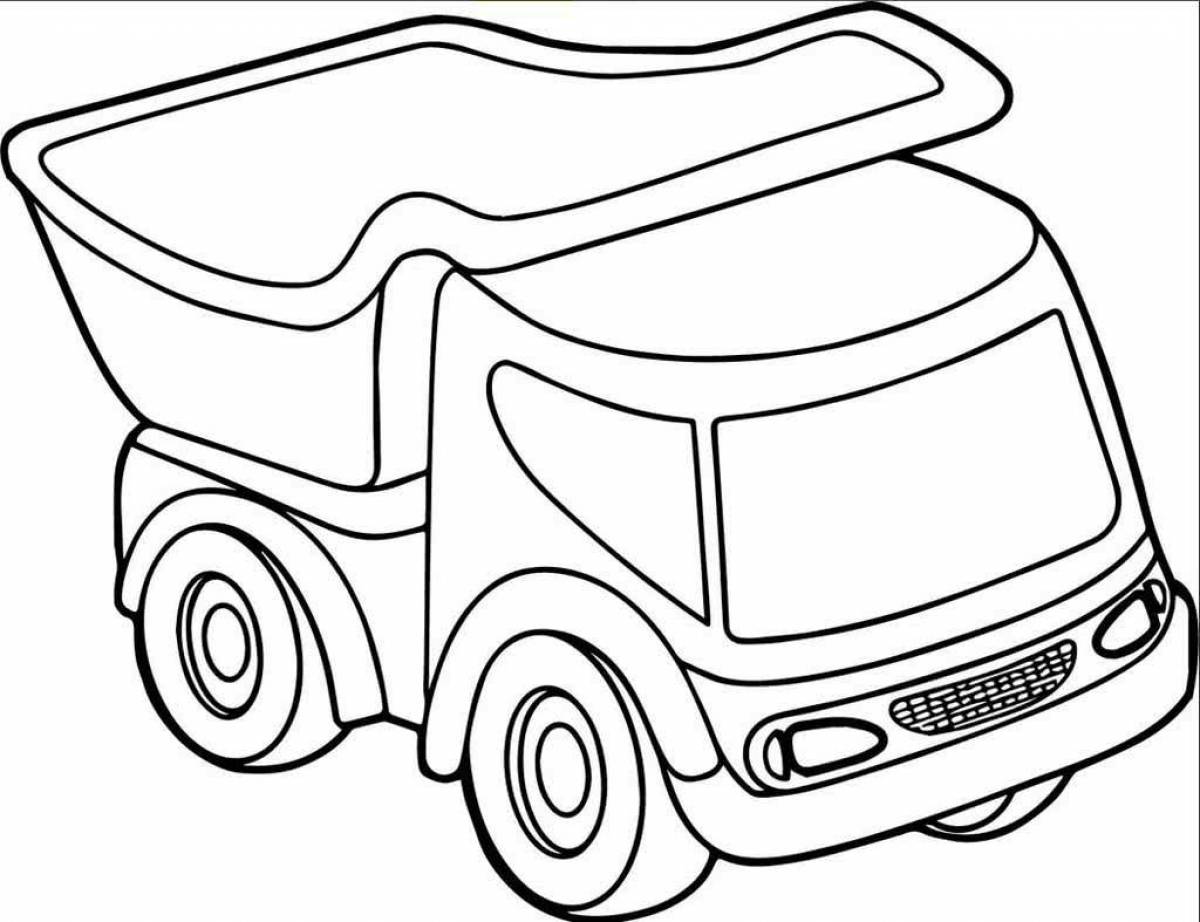 Coloring book cute car for children 4-5 years old