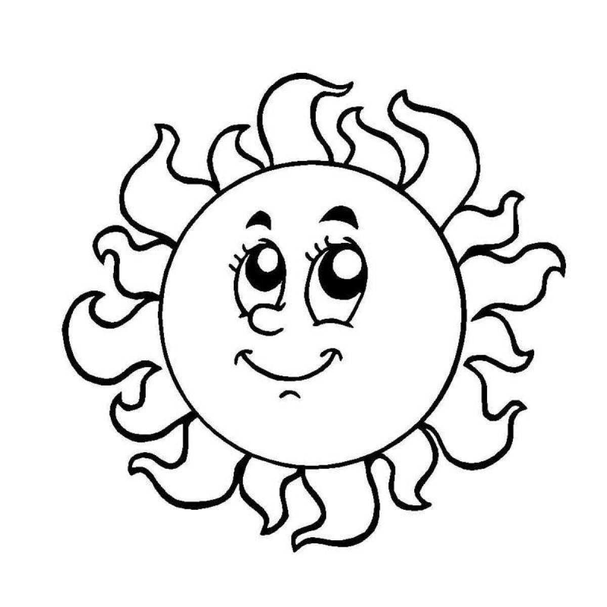 Joyful coloring sun for kids