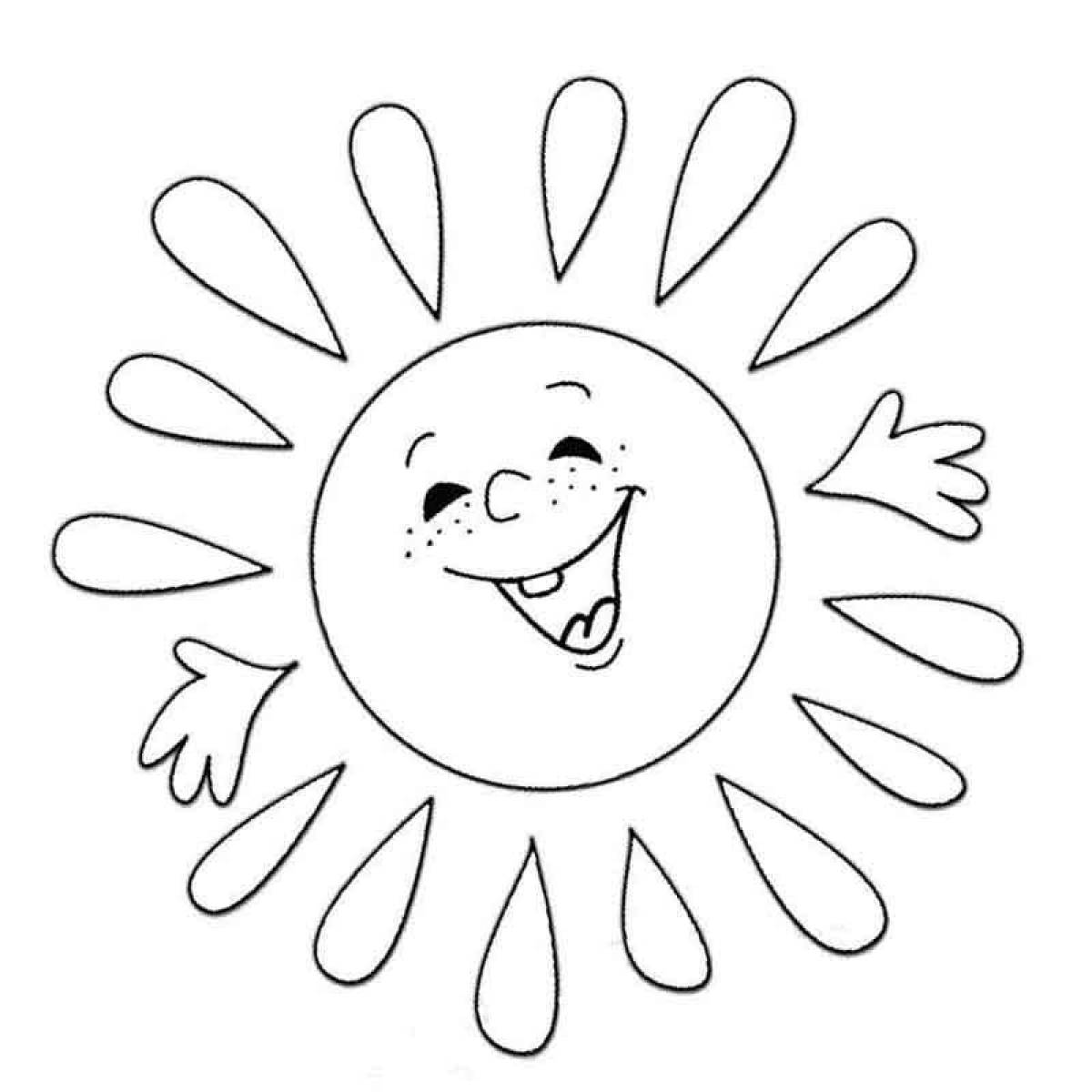 Shining sun coloring book for kids