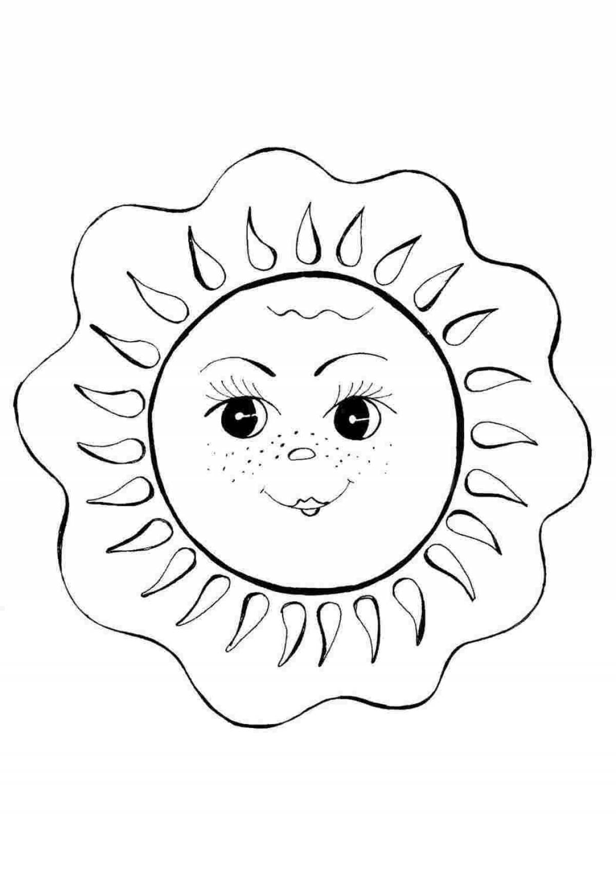Amazing coloring book sun for kids