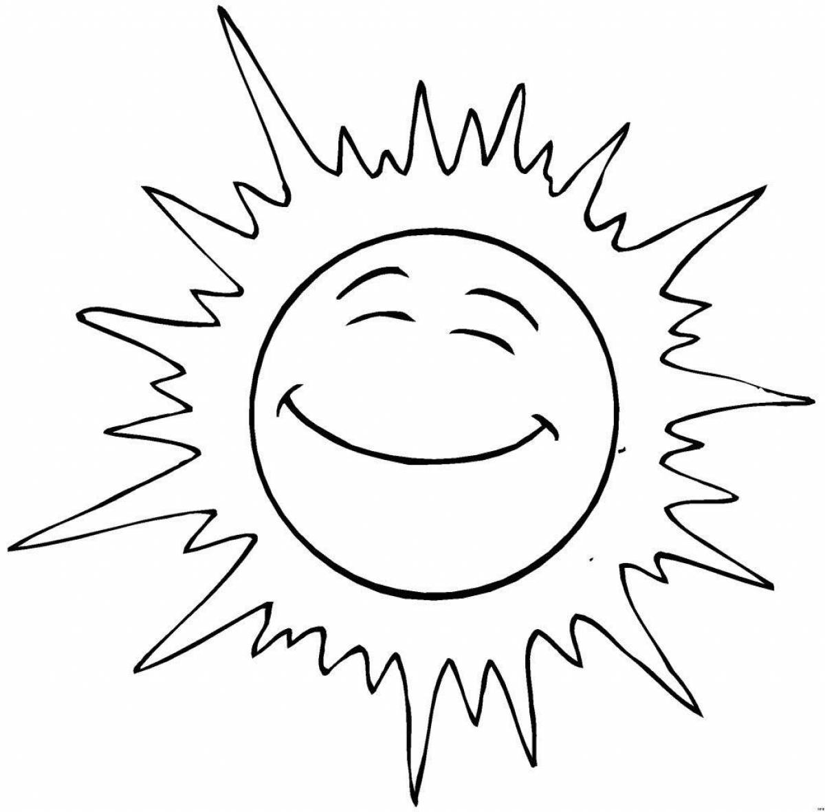 Large sun coloring book for kids