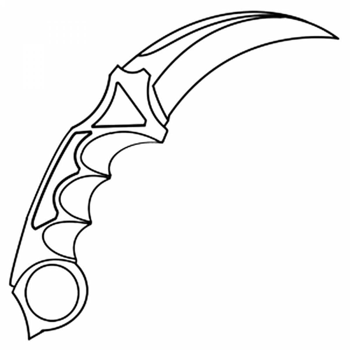 Colorful knife coloring page