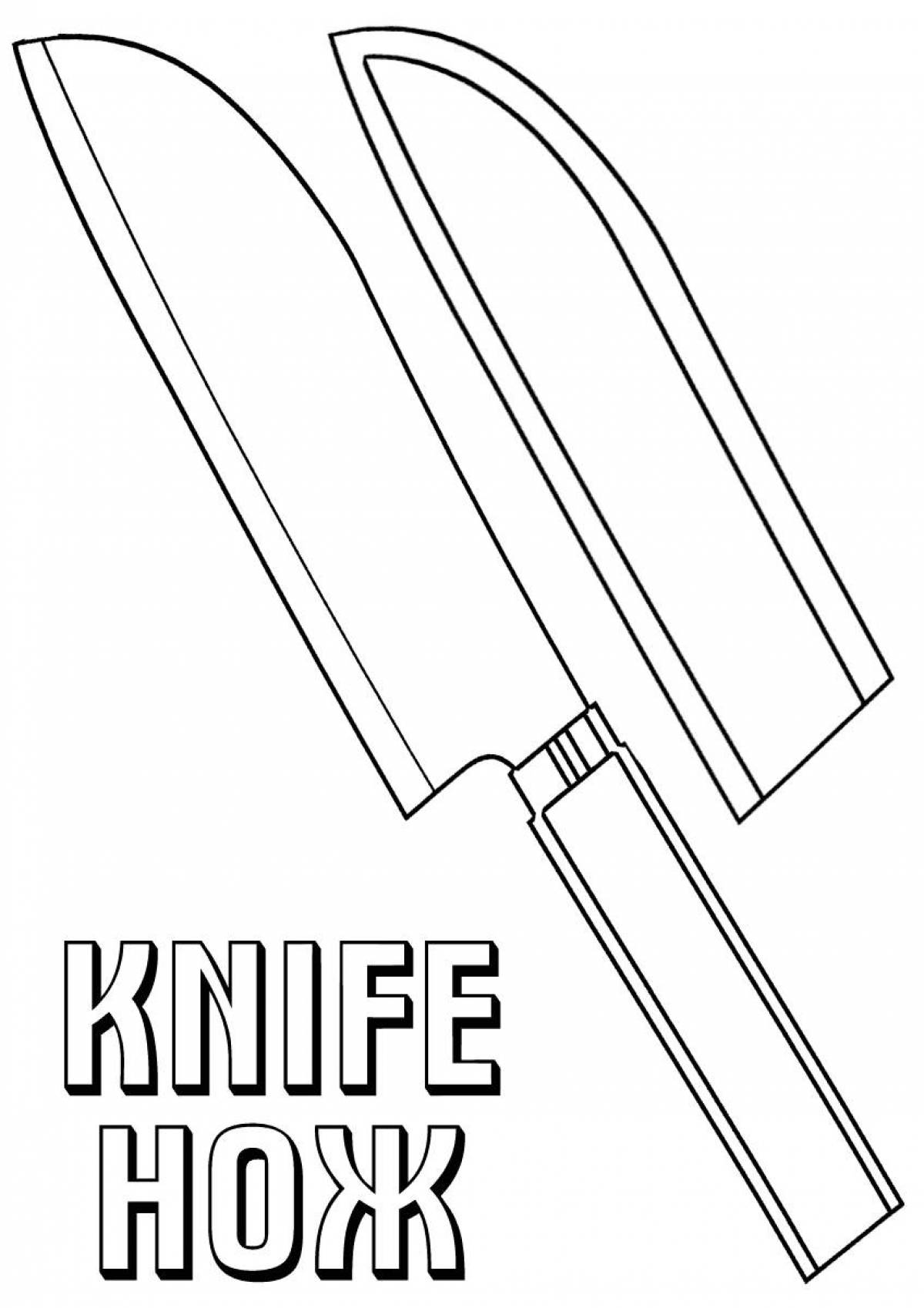 Coloring book shining knife