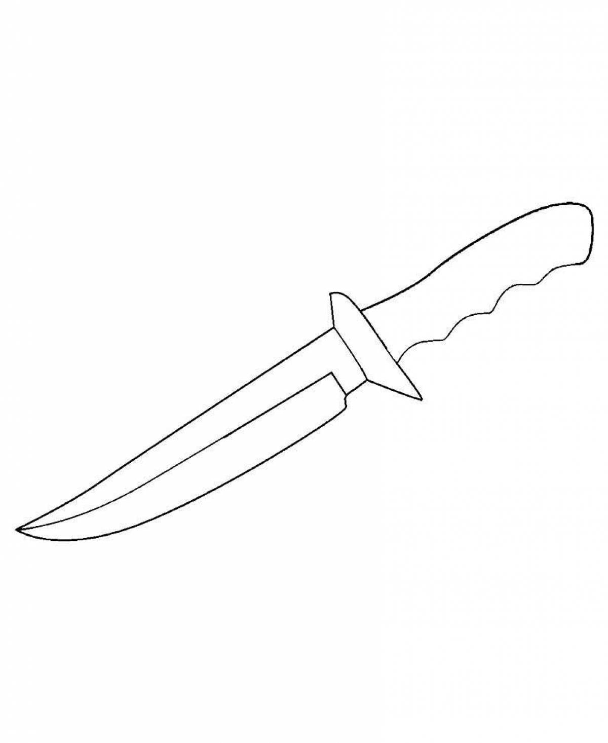 Glittering knife coloring page