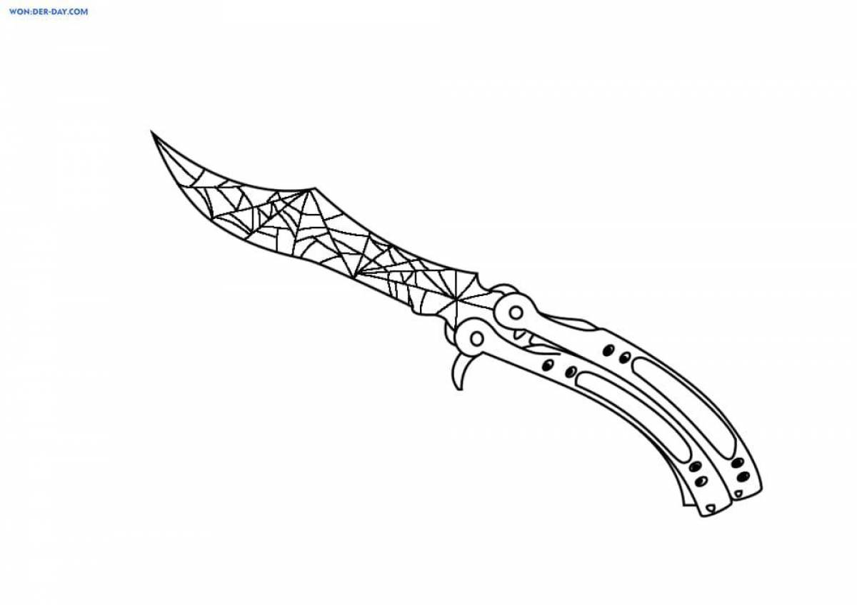 Coloring page dazzling knife