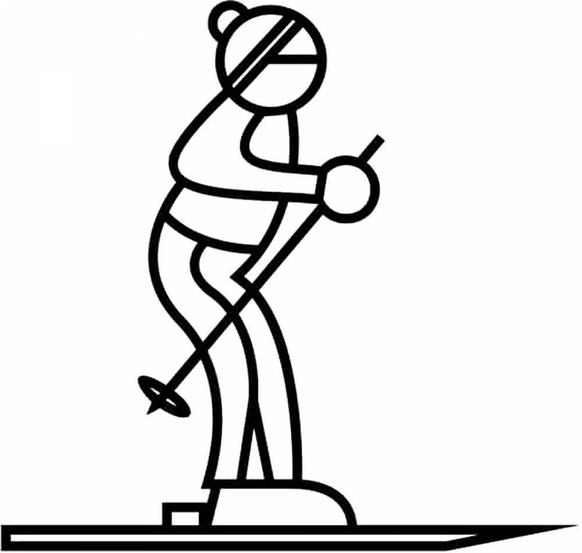 Gorgeous skier coloring page