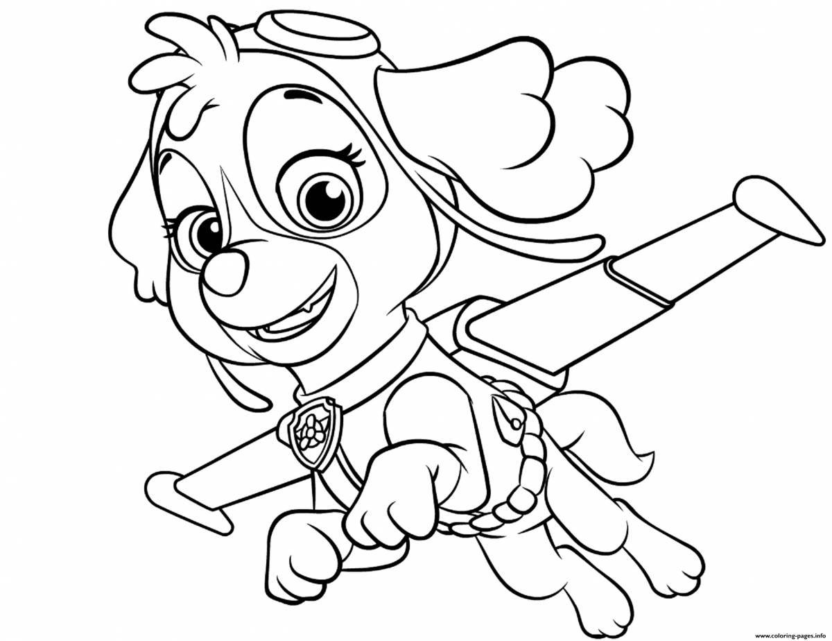 Радостная страница раскраски щенячий патруль для детей