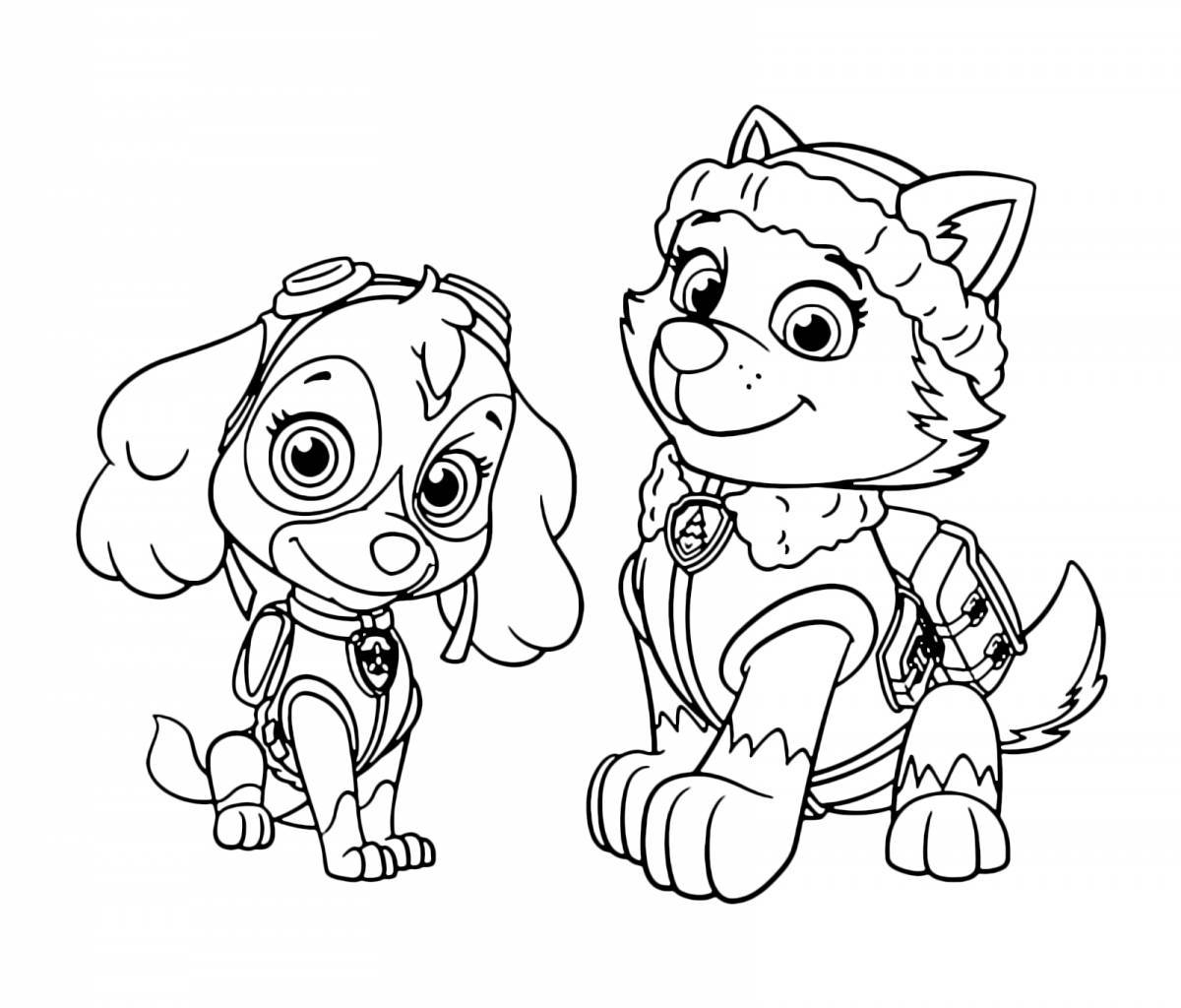 Awesome paw patrol coloring page for kids