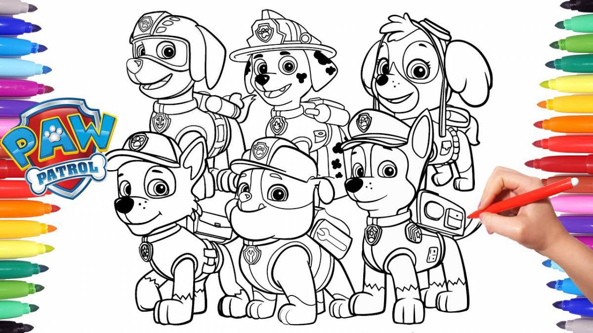 Incredible paw patrol coloring book for babies