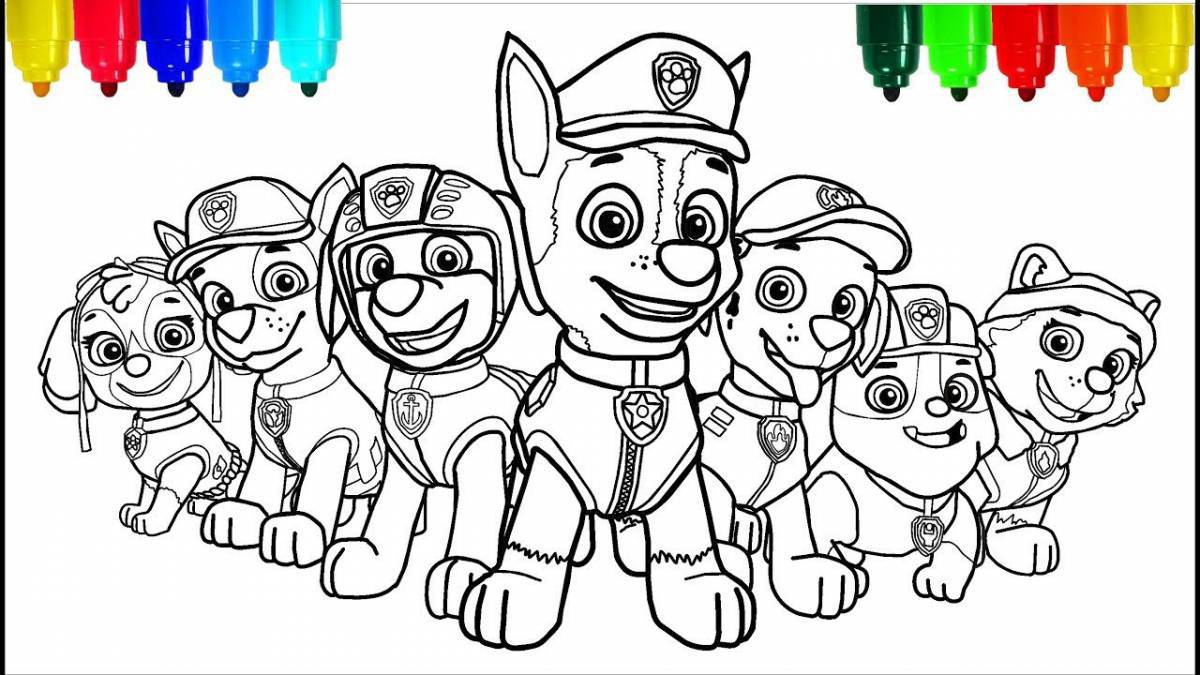Adorable Paw Patrol coloring book for preschoolers