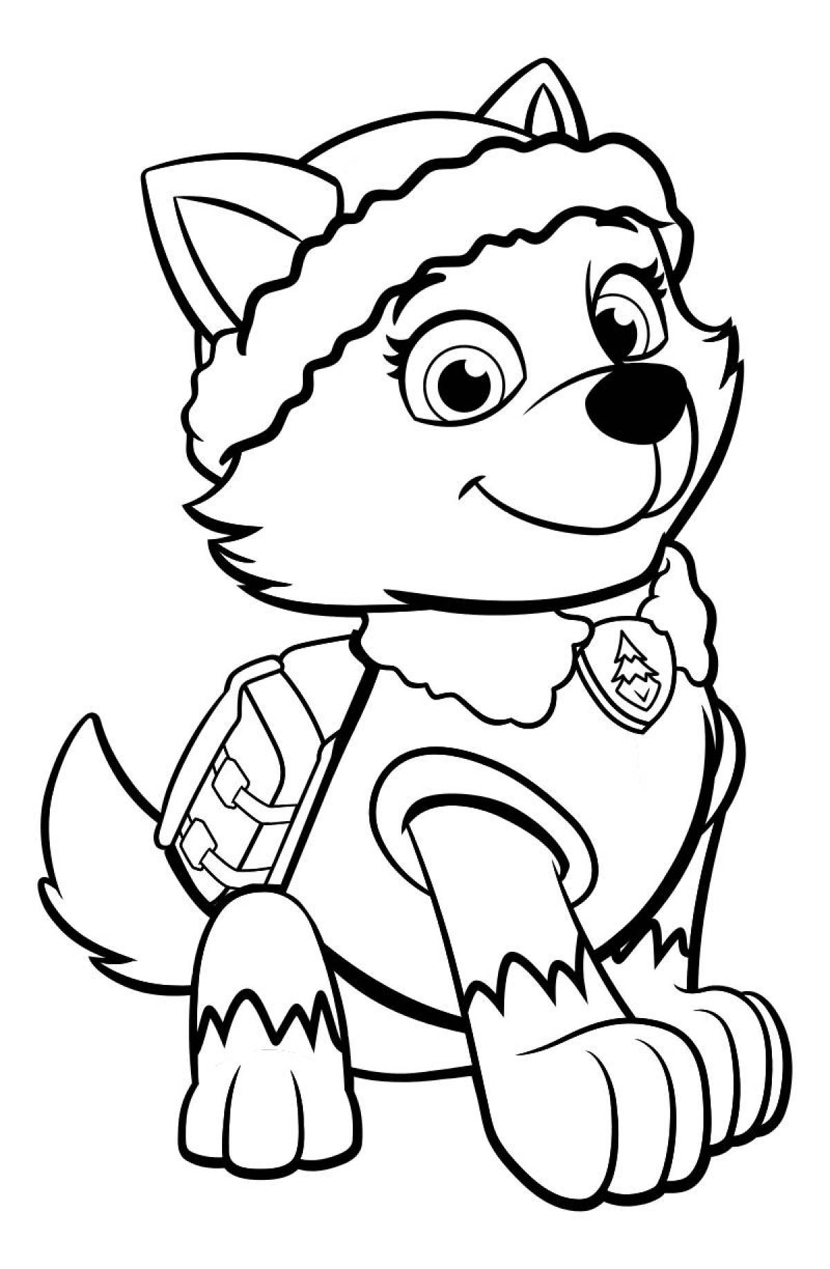 Cozy Paw Patrol coloring pages for kids