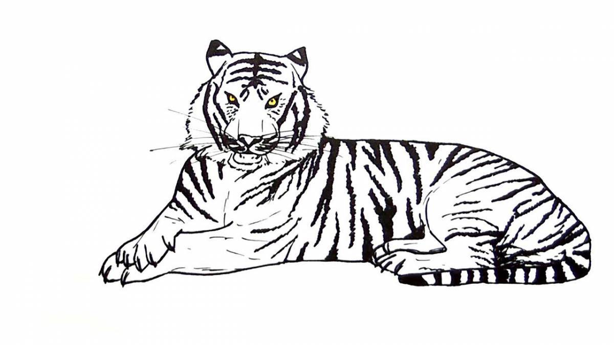 Amazing siberian tiger coloring page