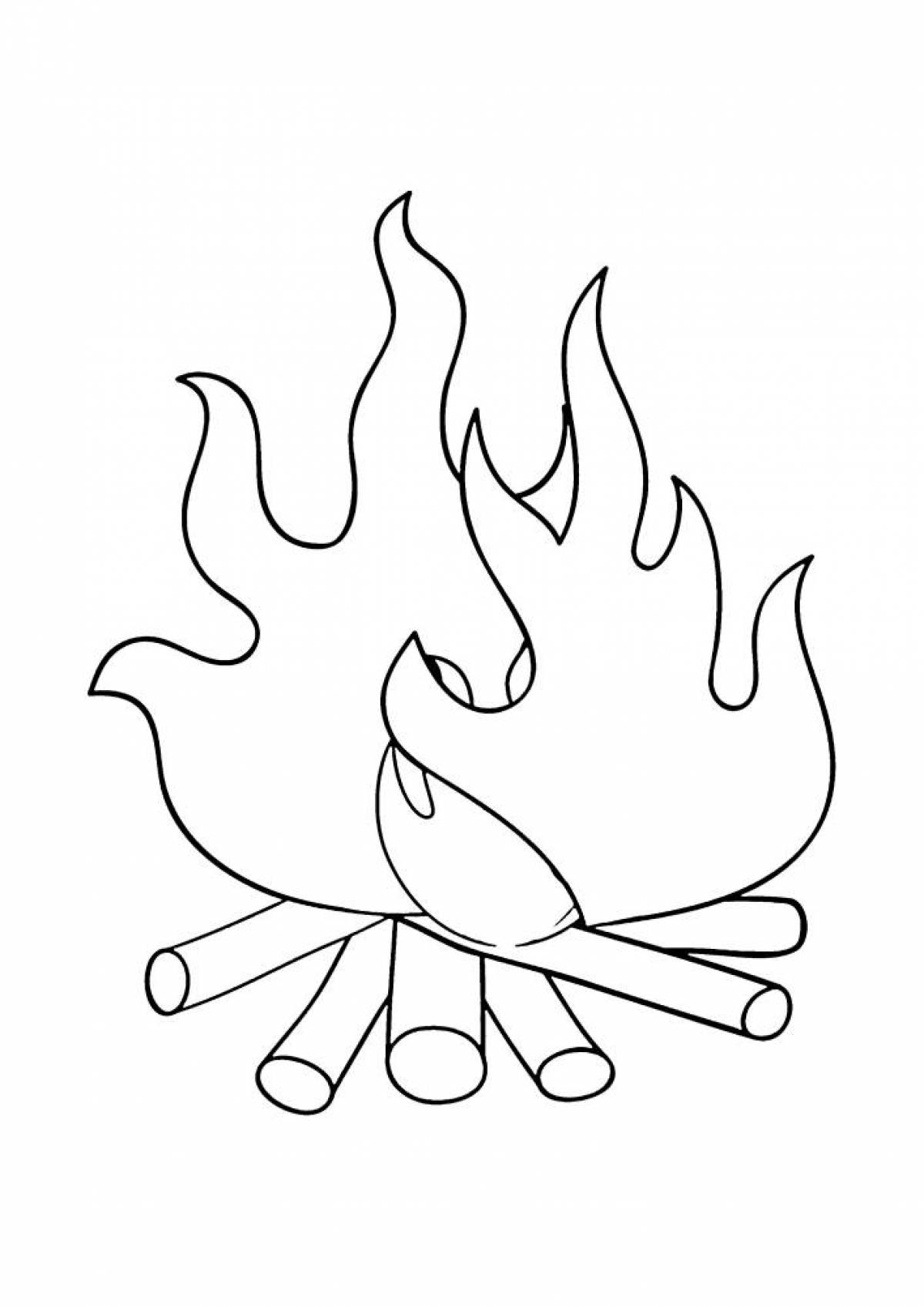 Smoldering fire coloring page