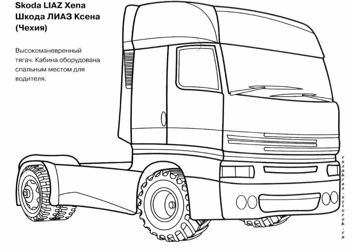 Exciting truck number coloring page