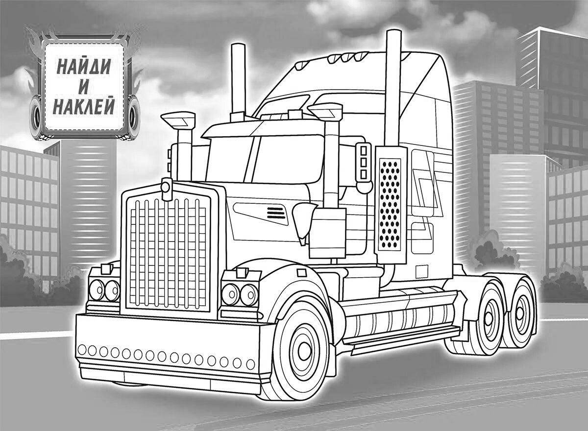 Fabulous truck number coloring page
