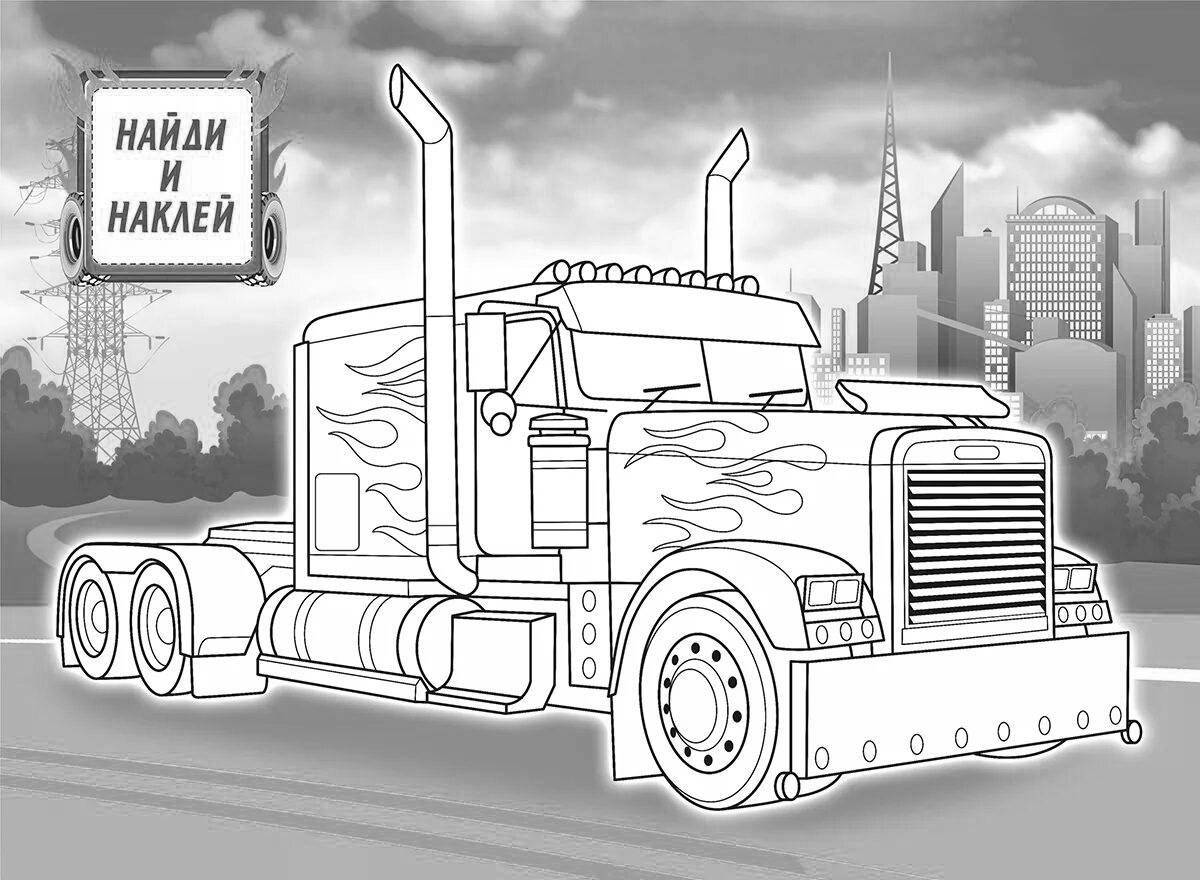 Coloring page spectacular truck number