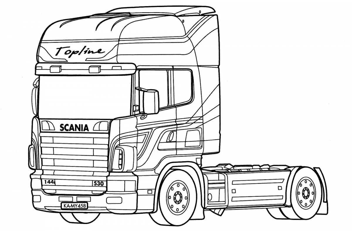 Cute truck number coloring page