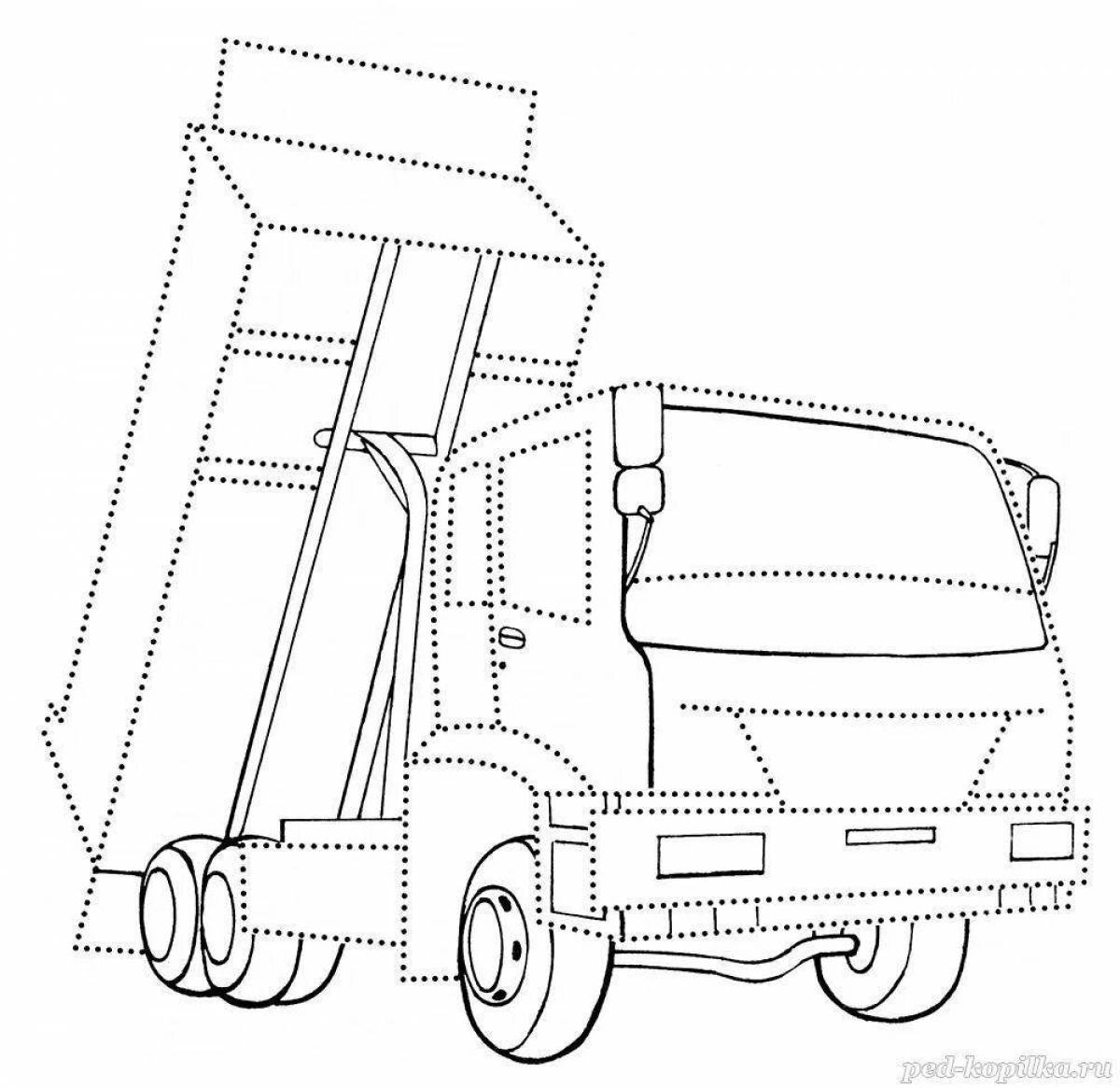 Coloring page adorable truck number