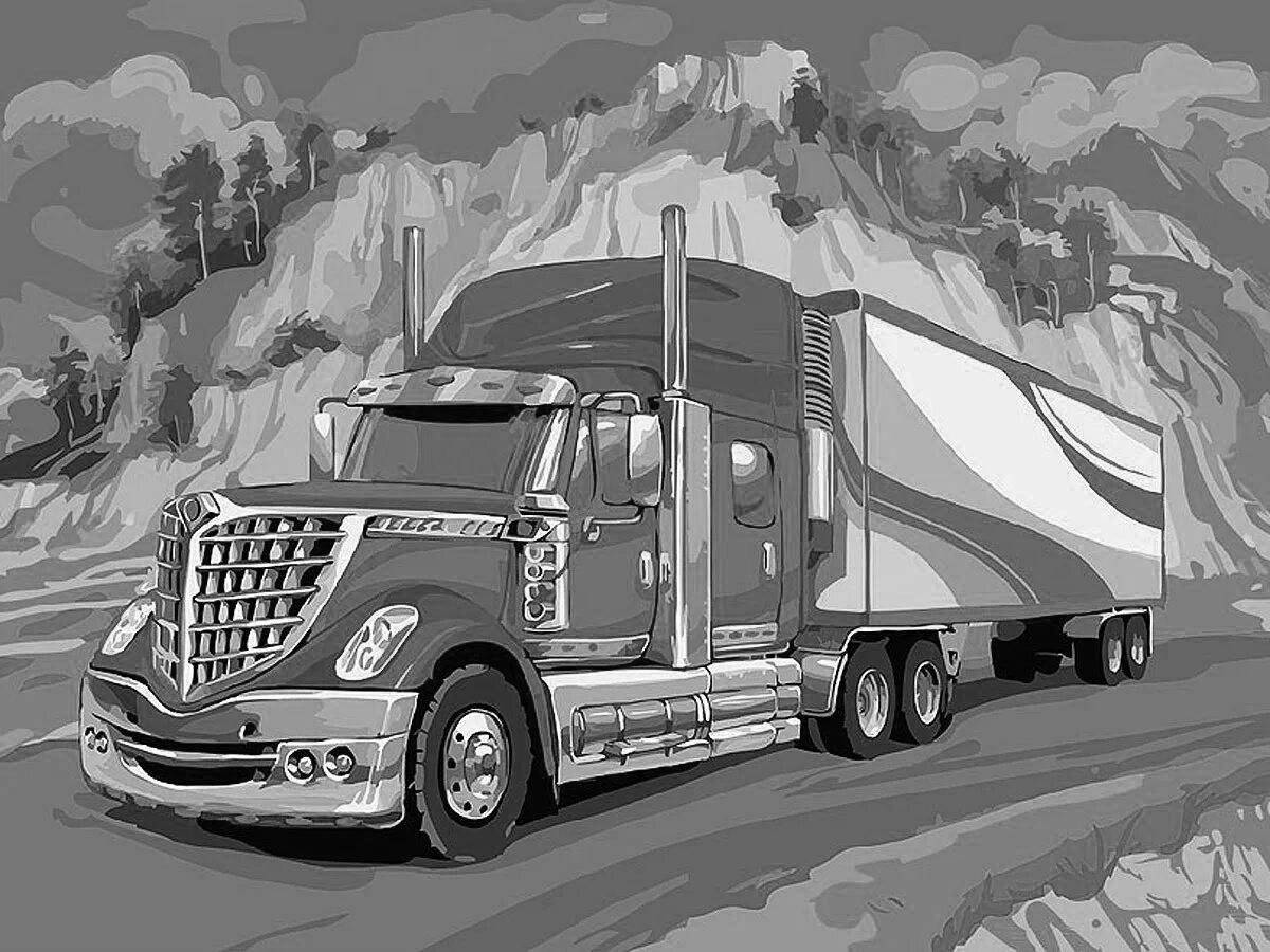 Adorable truck number coloring page