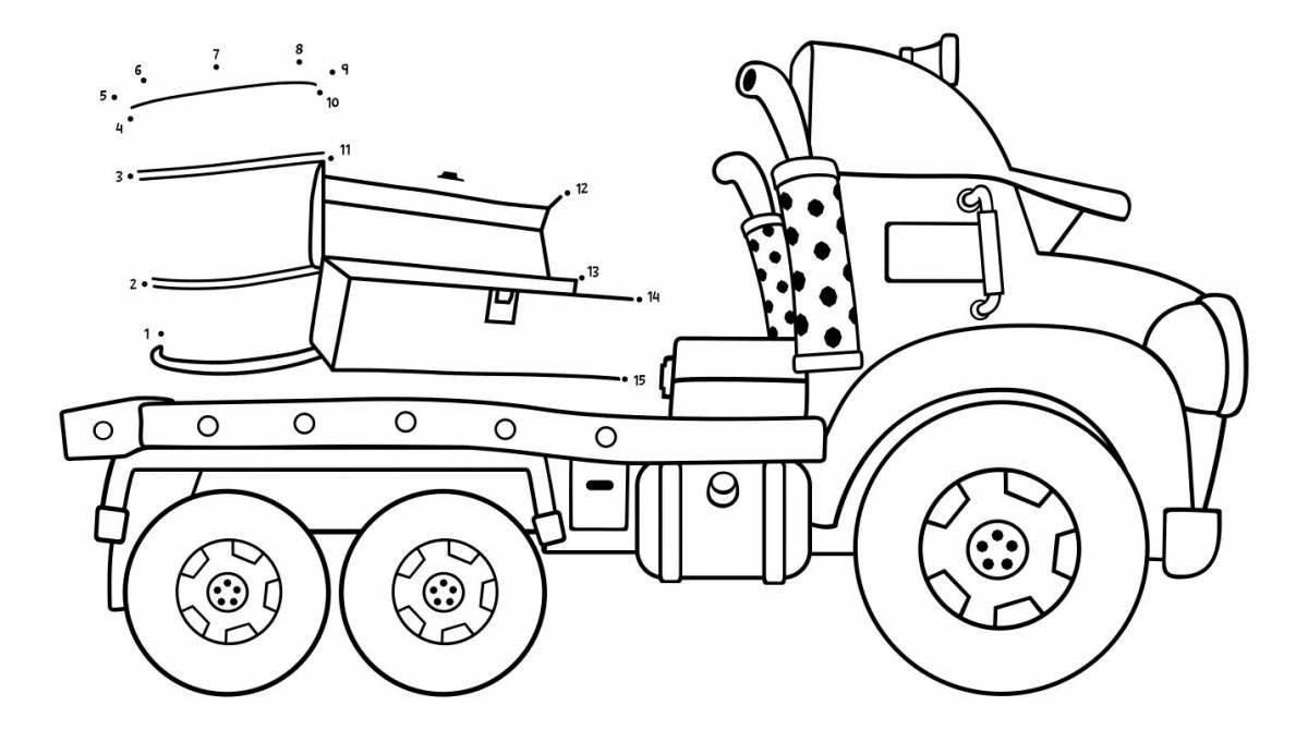 Fancy truck number coloring page